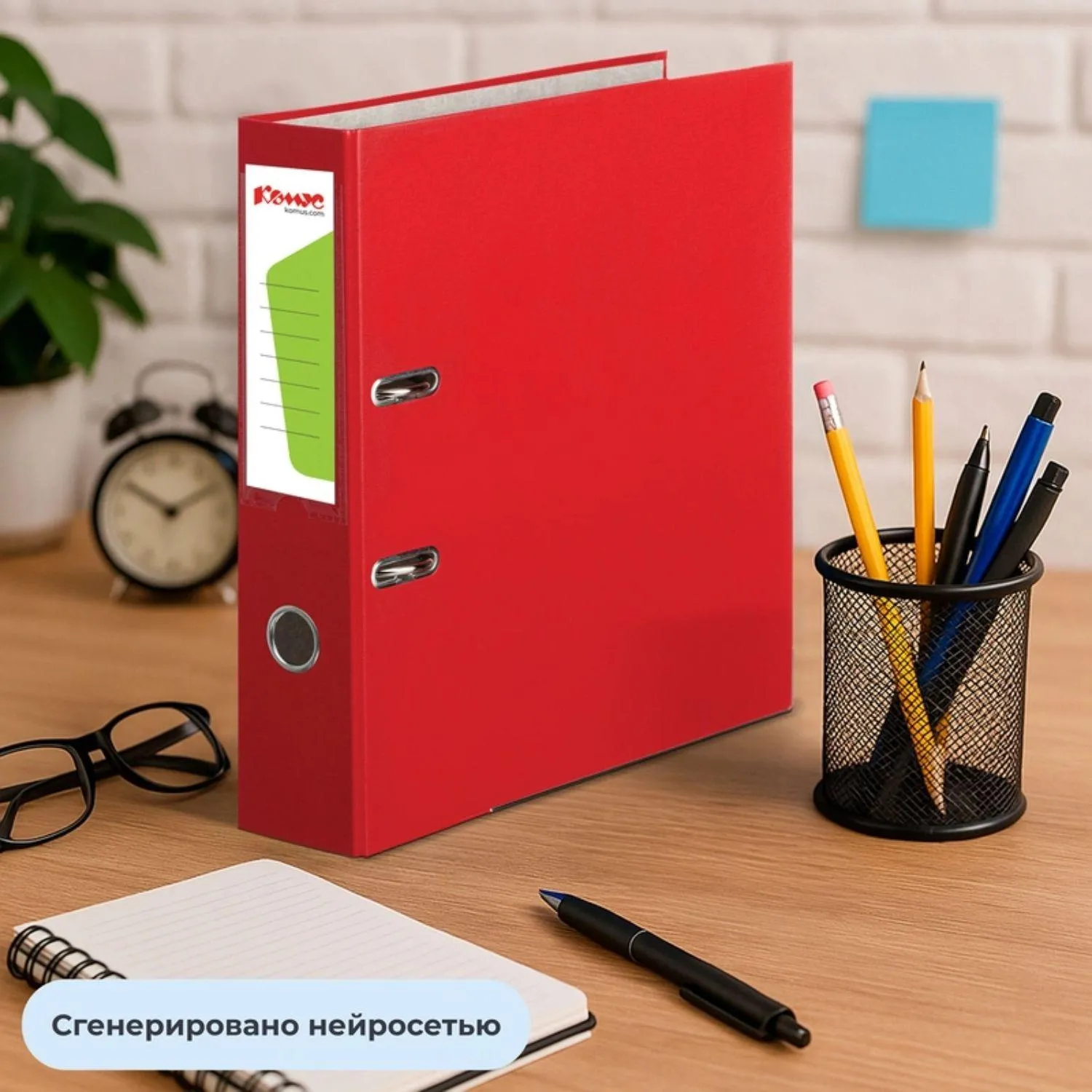 Папка-регистратор 75 мм красная бумвинил/бумага с защитным уголком - Image 11