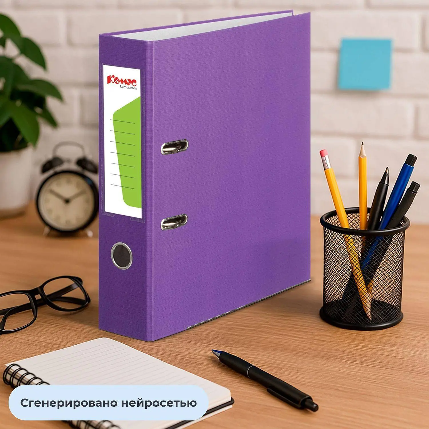 Папка-регистратор 75 мм фиолетовая бумвинил/бумага с защитным уголком - Image 11