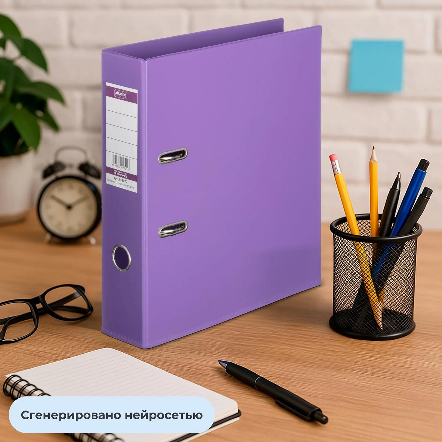 Папка-регистратор 70 мм сиреневая ПВХ с технологией Strong Line - Image 10