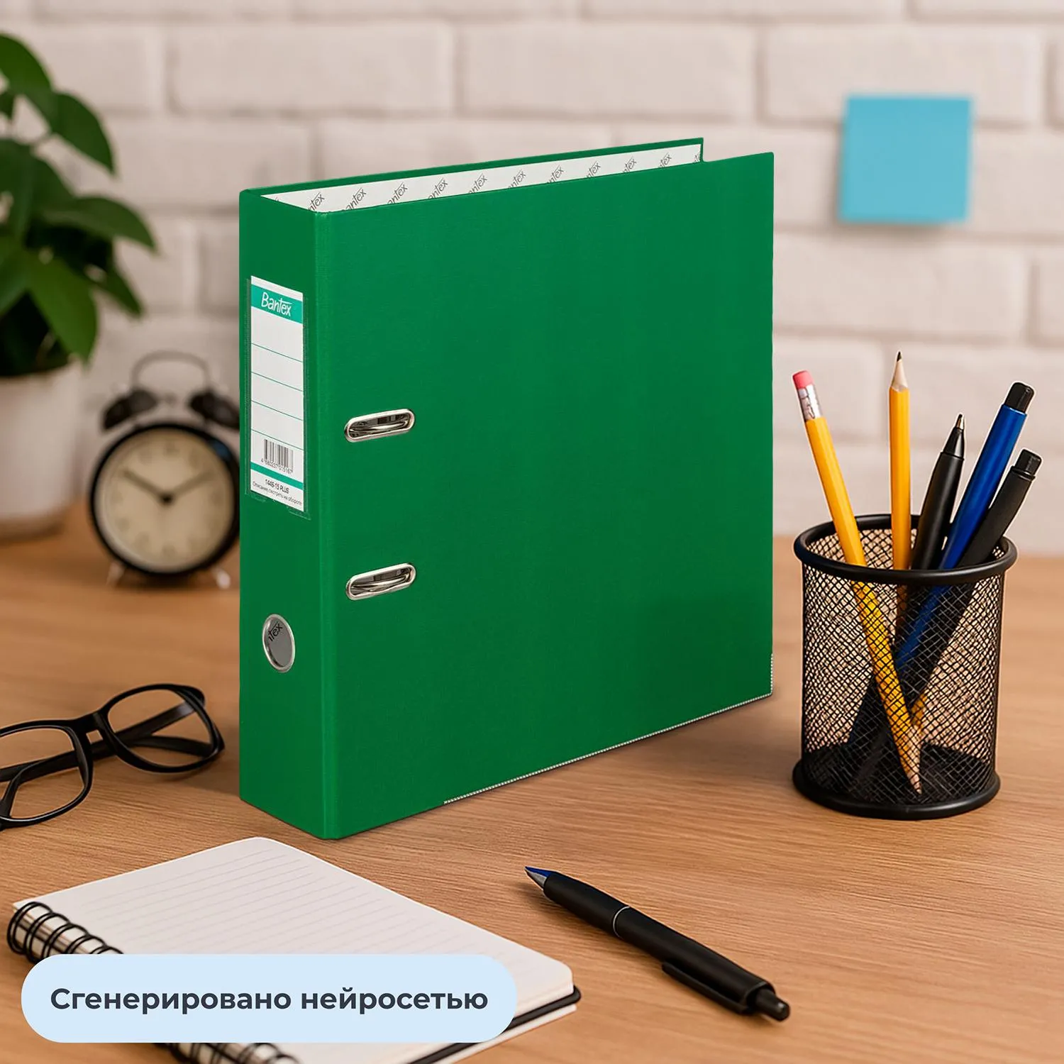 Папка-регистратор 80 мм зелёная бумвинил/бумага с защитным уголком - Image 11