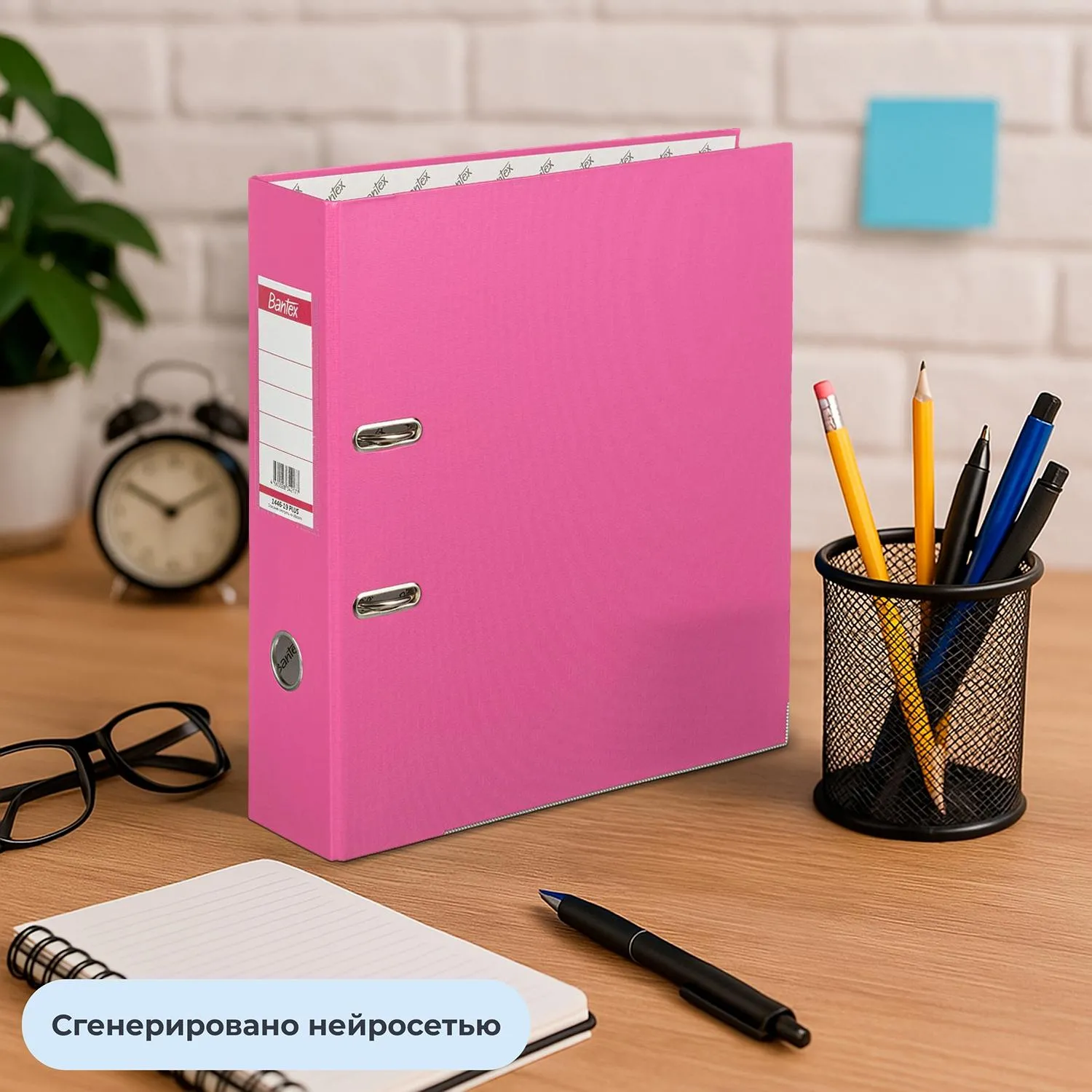 Папка-регистратор 80 мм розовая бумвинил/бумага с защитным уголком - Image 10