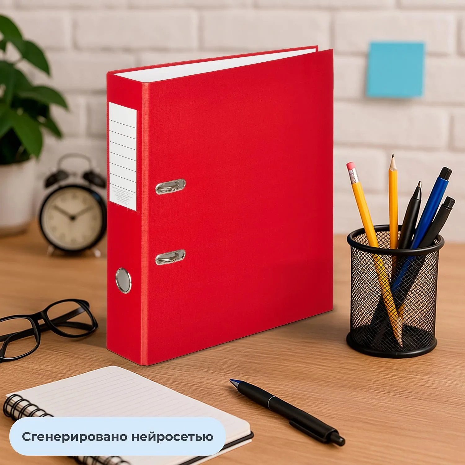 Папка-регистратор 75 мм красная бумвинил/бумага (10 штук в упаковке) - Image 11