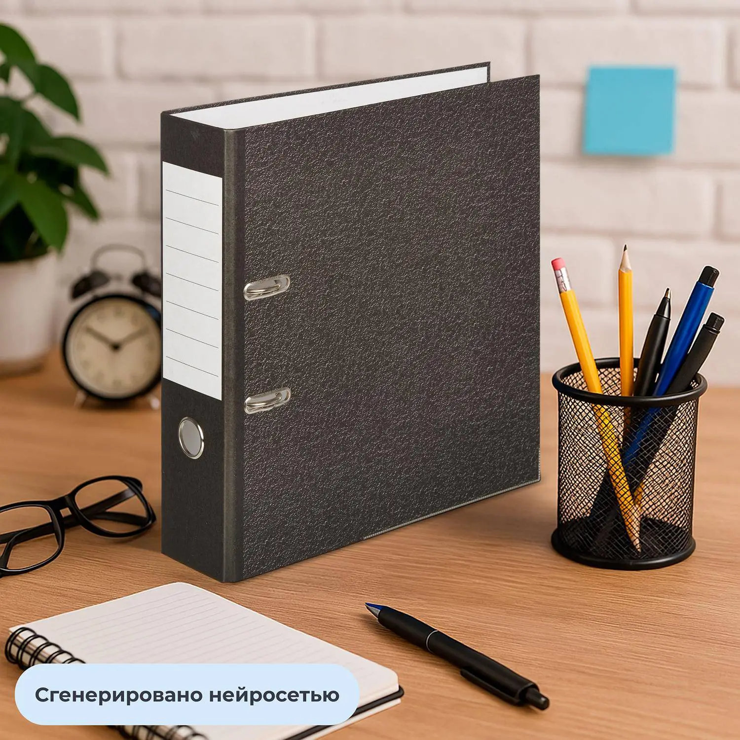 Папка-регистратор 80 мм чёрная бумага - Image 11