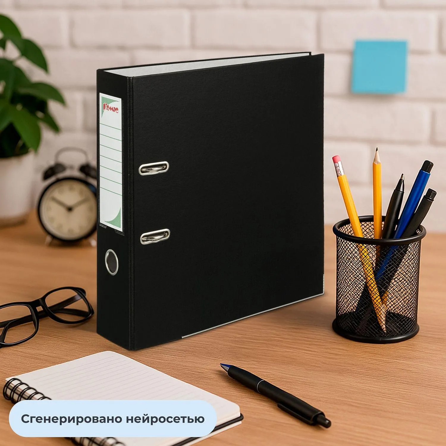 Папка-регистратор Экономи 80 мм чёрная бумвинил/бумага с защитным уголком - Image 11