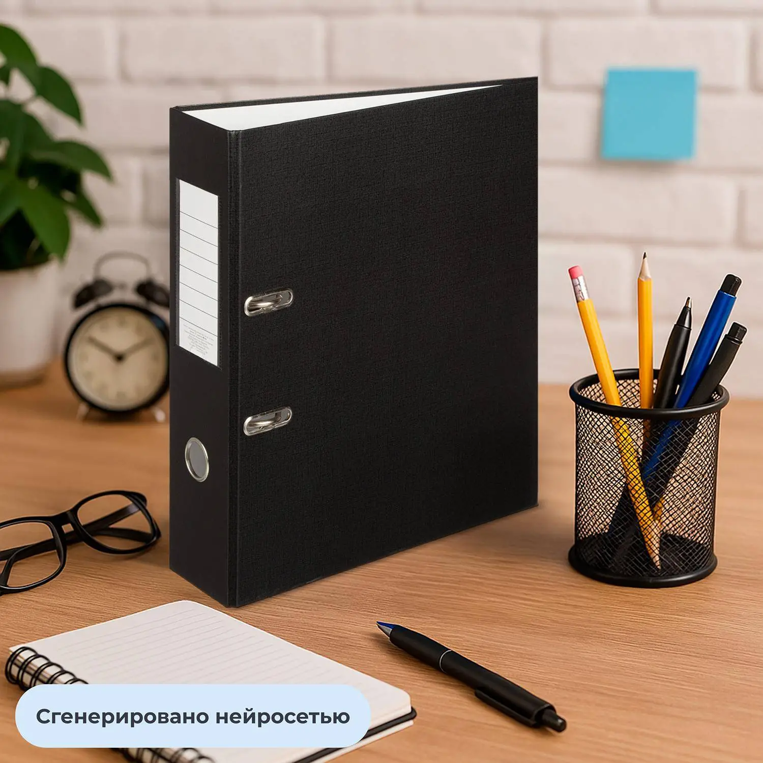 Папка-регистратор Элементари 80 мм чёрная бумвинил/бумага - Image 11
