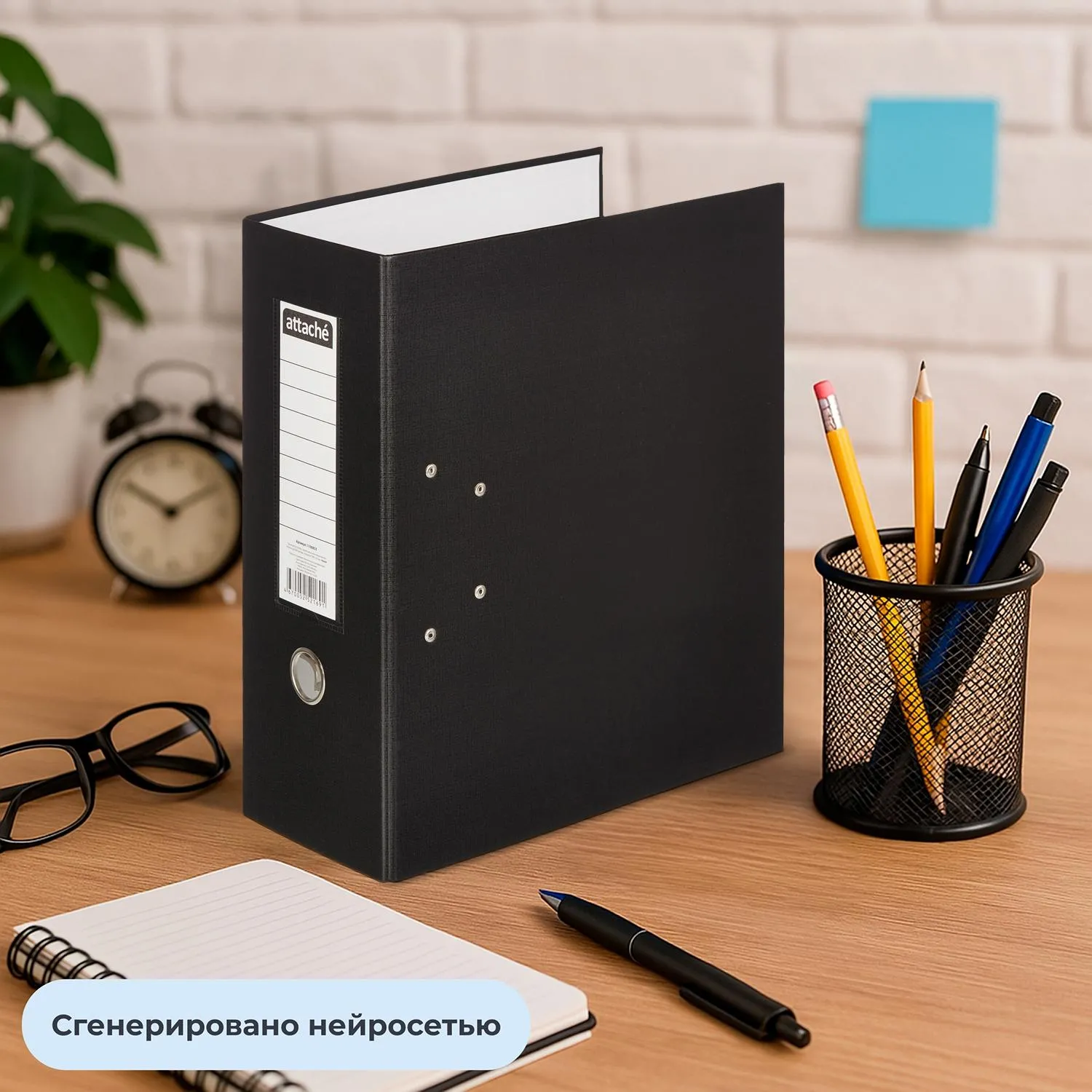 Папка-регистратор 125 мм чёрная бумвинил/бумага - Image 11