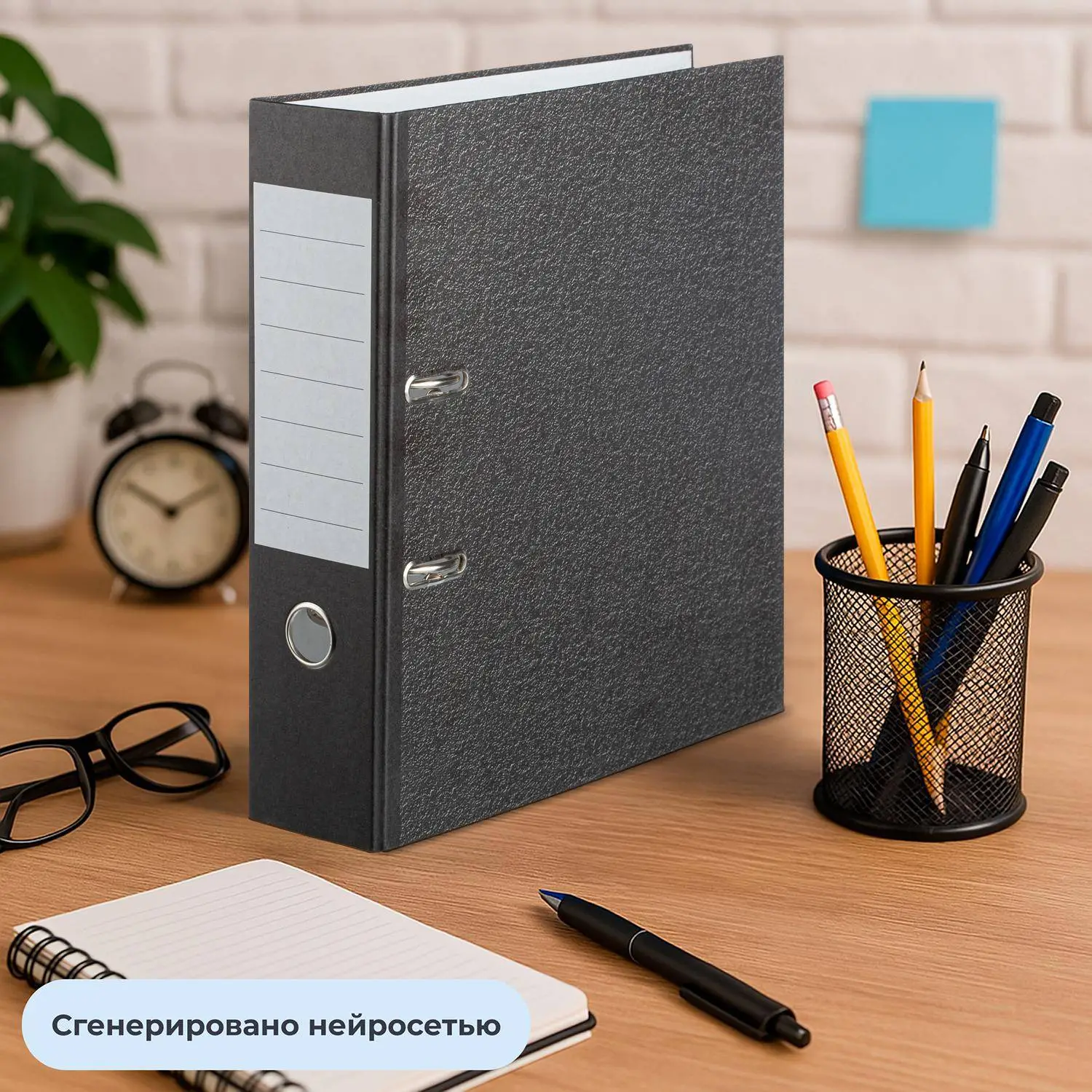 Папка-регистратор 80 мм чёрная бумага - Image 11