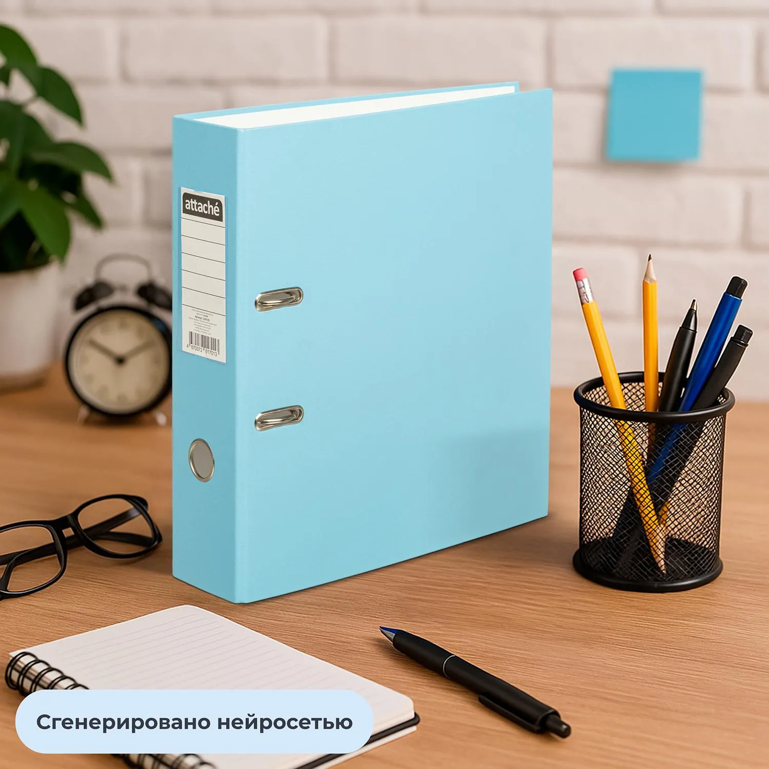 Папка-регистратор Экономи 80 мм голубая бумвинил/бумага - Image 11