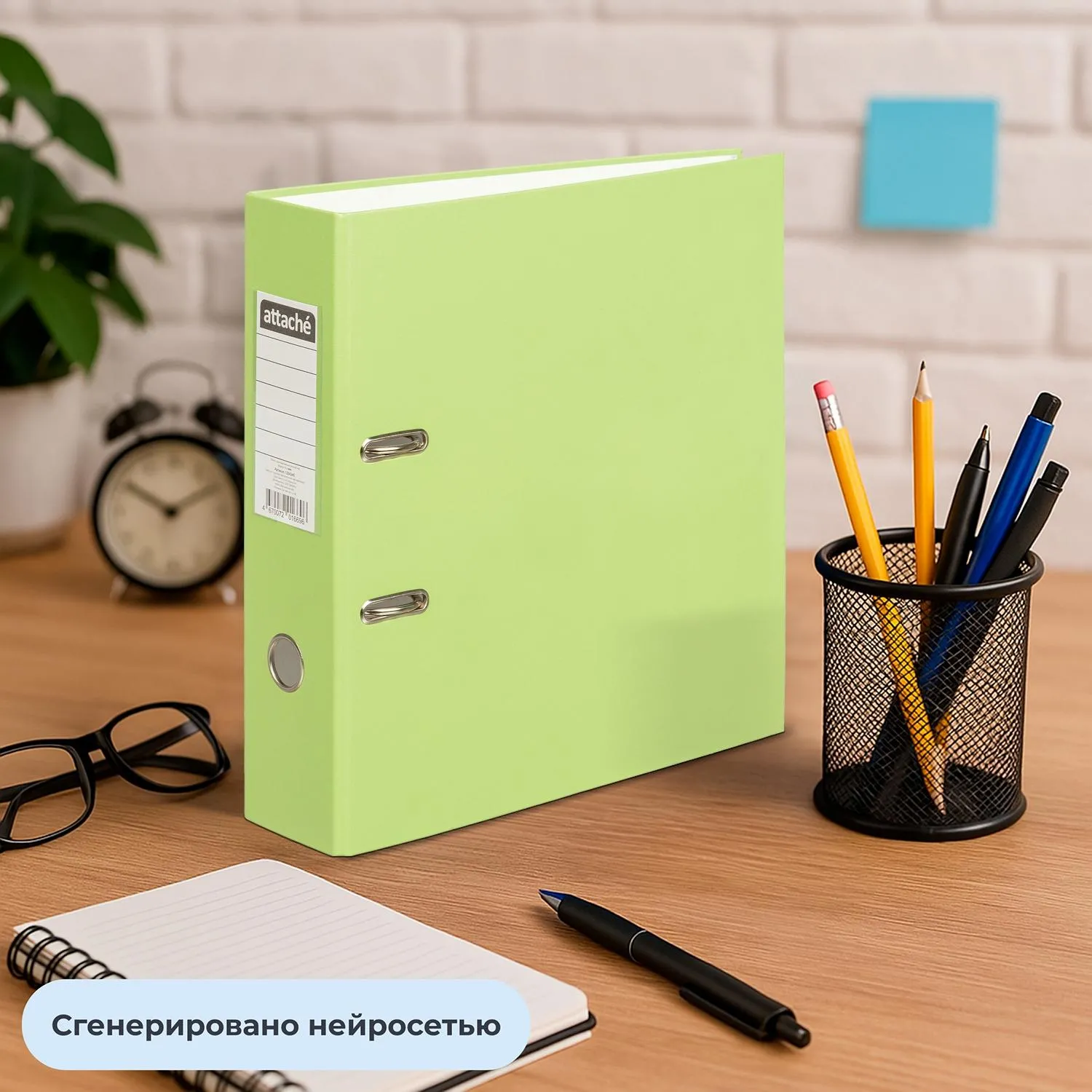 Папка-регистратор Экономи 80 мм лаймовый/салатовый бумвинил/бумага - Image 10