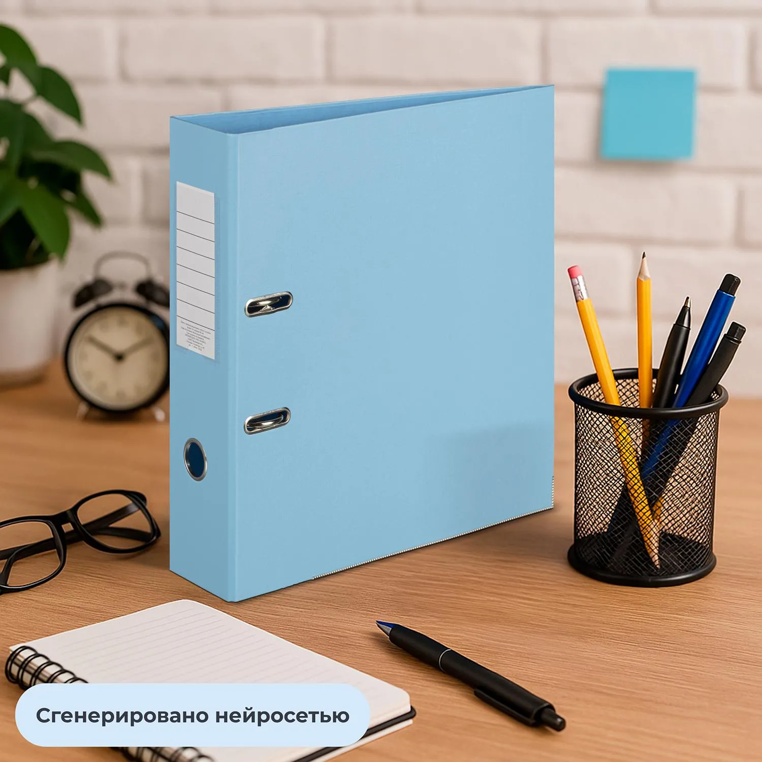 Папка-регистратор Bright colours 80 мм голубая бумвинил с защитным уголком - Image 13