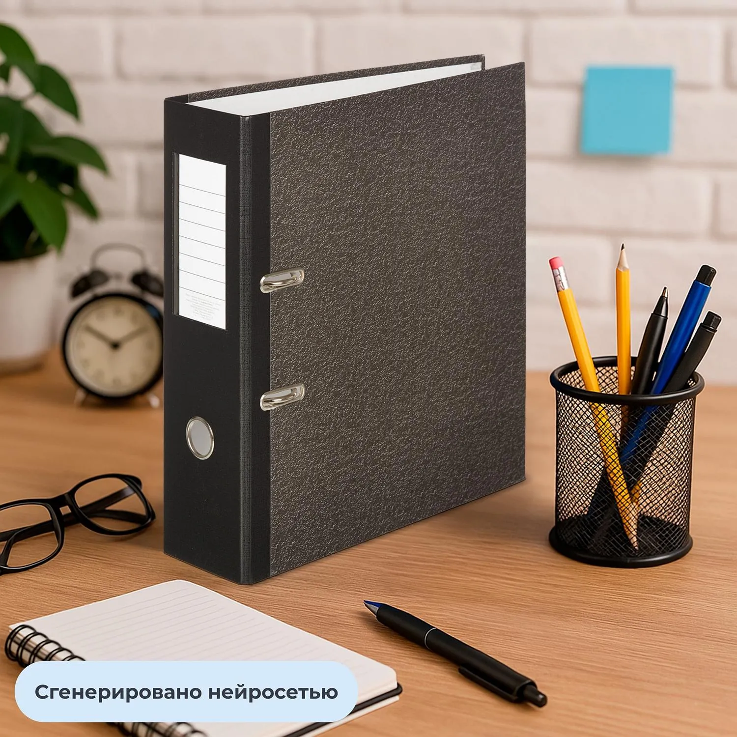 Папка-регистратор 90 мм чёрная бумага - Image 10