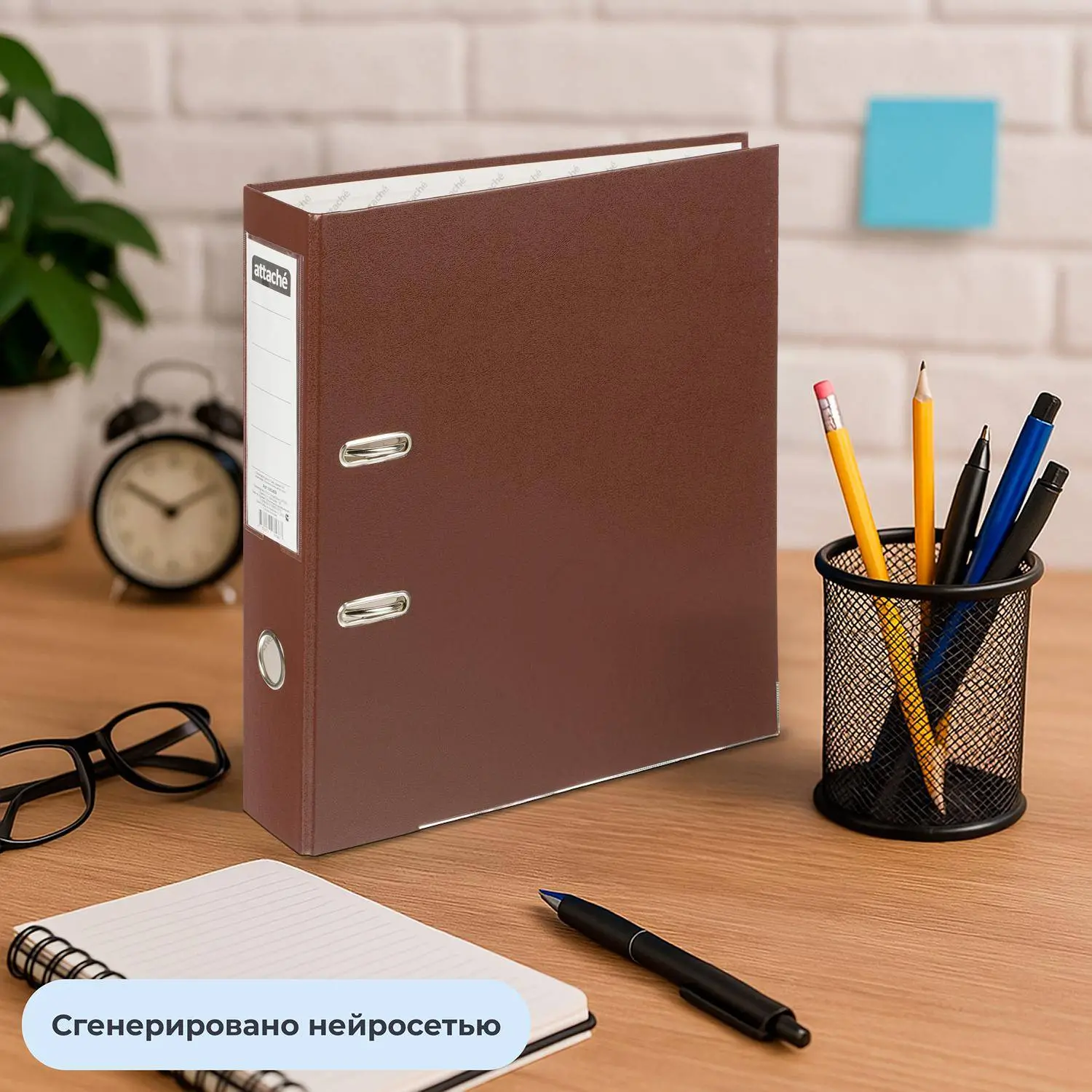 Папка-регистратор 75 мм коричневая бумвинил/бумага с защитным уголком - Image 14