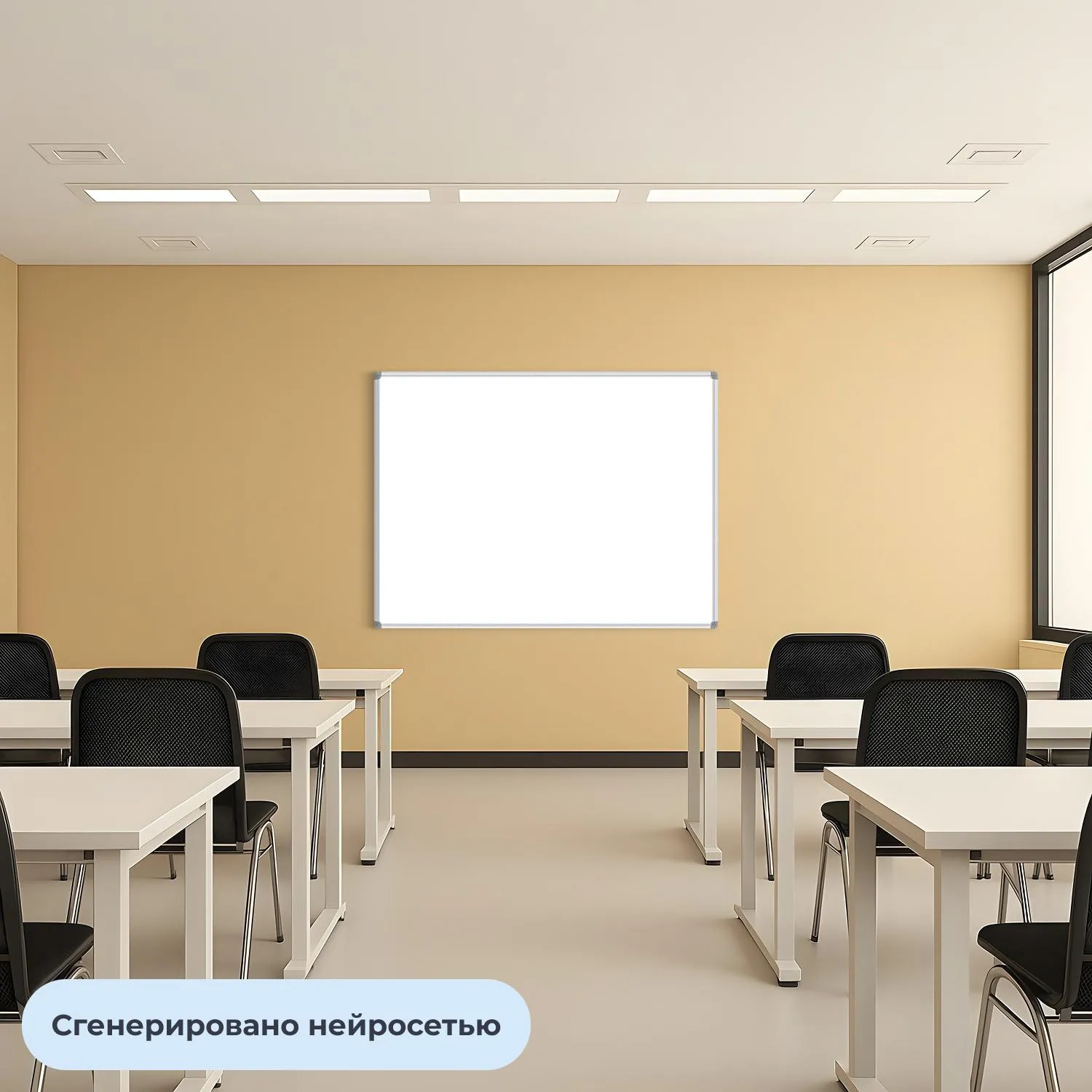 Доска магнитно-маркерная 100x150 см односекционная с лаковым покрытием (полочка для маркеров) - Image 6