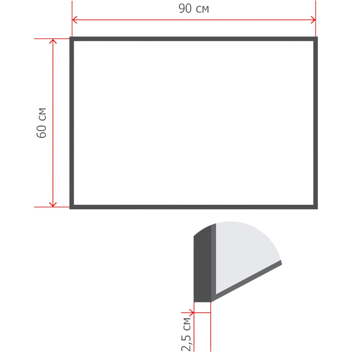 Доска магнитно-маркерная 60x90 см односекционная с лаковым покрытием - Image 2