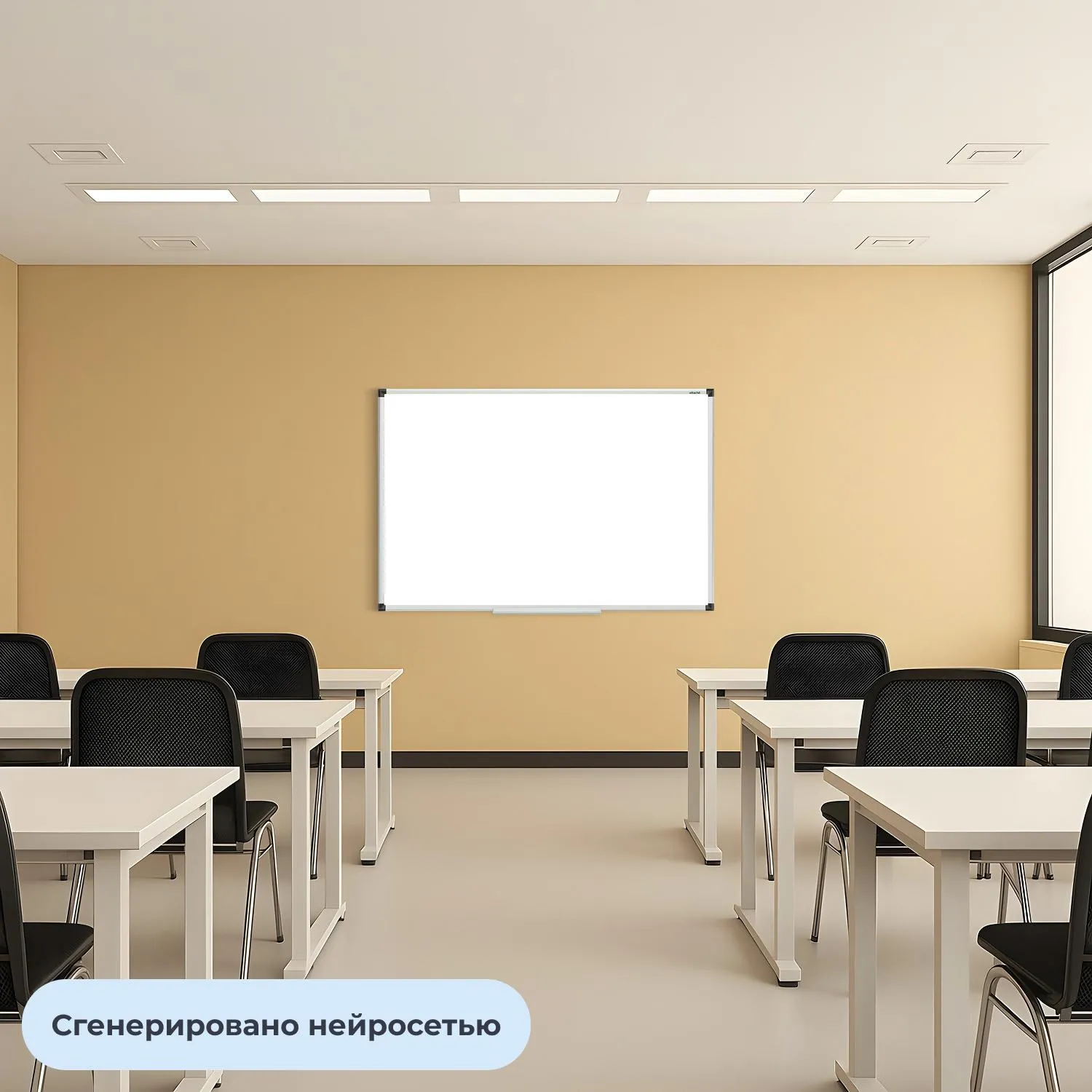 Доска магнитно-маркерная 100x150 см односекционная с лаковым покрытием (полочка для маркеров) - Image 5