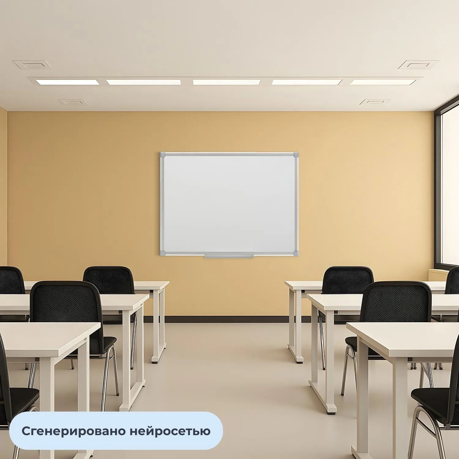 Доска магнитно-маркерная 100x150 см односекционная с лаковым покрытием (полочка для маркеров) - Image 9