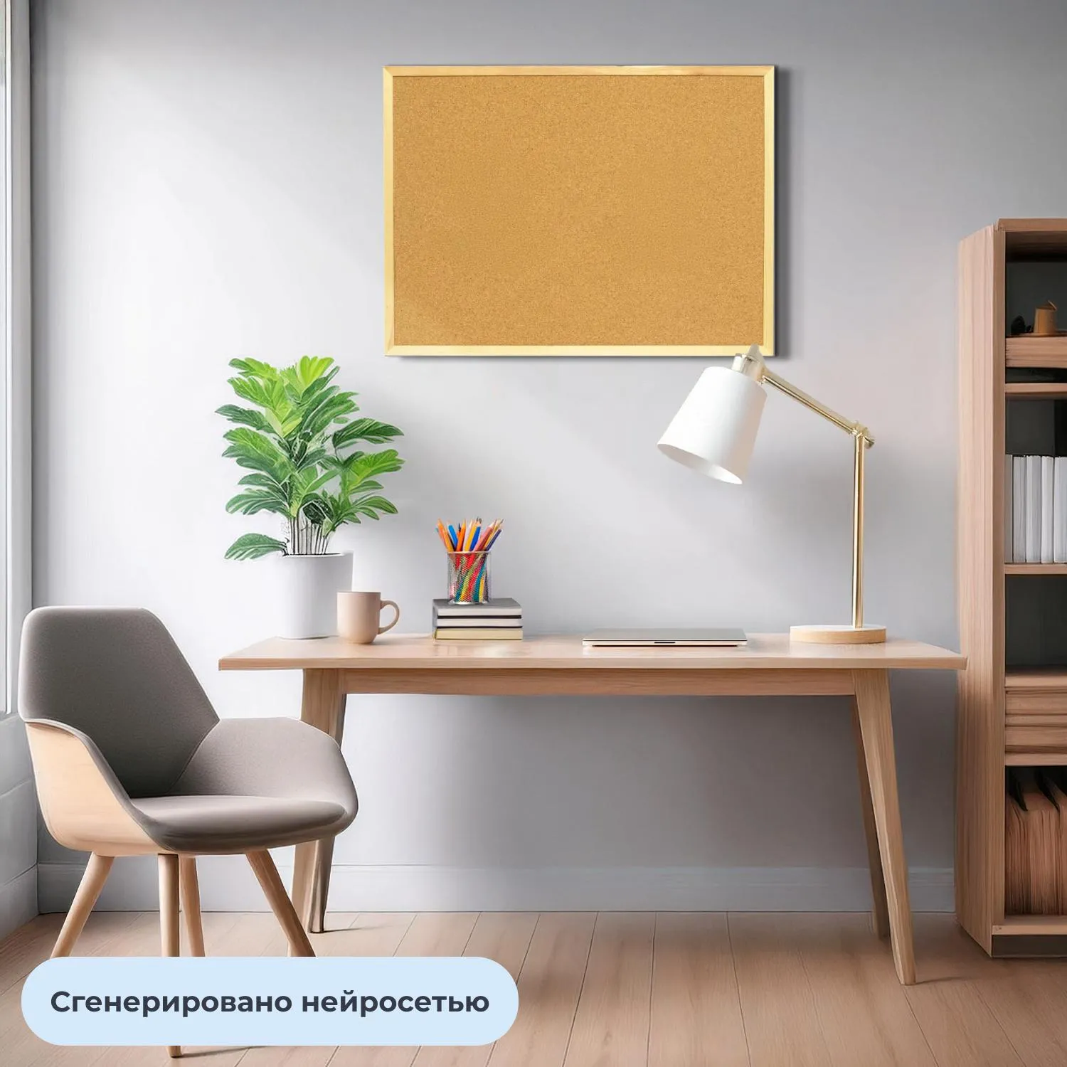 Доска пробковая 45х60 см деревянная рама - Image 7