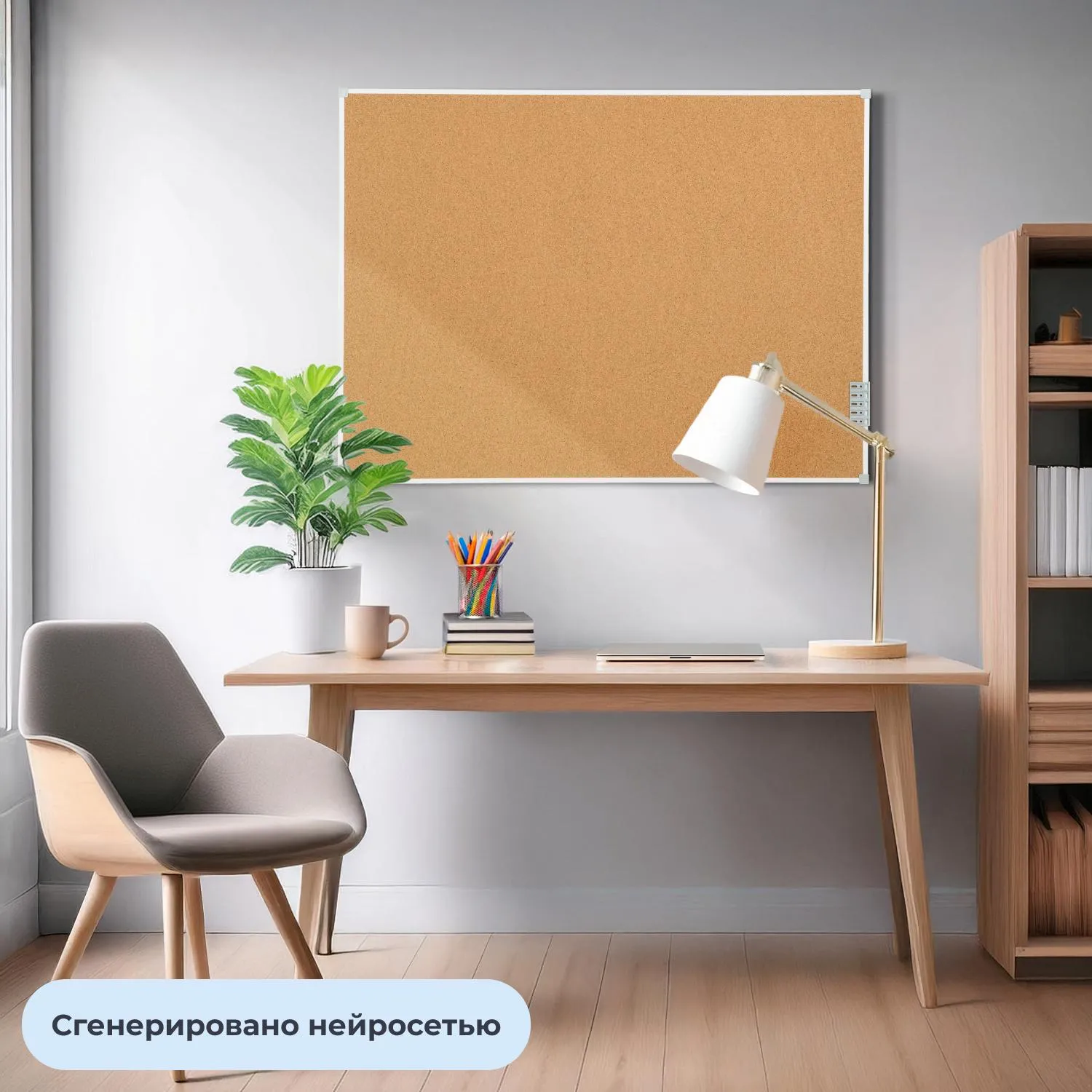 Доска пробковая 90x120 см пластиковая рама - Image 4