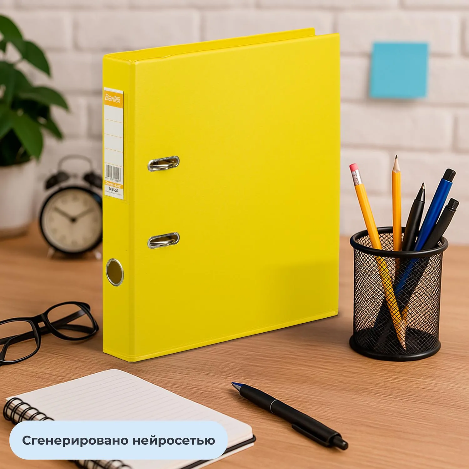 Папка-регистратор 50 мм жёлтая ПВХ с технологией Strong Line - Image 7