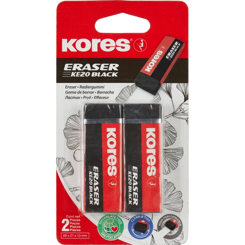 <p>Ластик Kores <nobr>KE-20</nobr> Black. Выполнен из&nbsp;высококачественного ПВХ материала. Обеспе - Image 5