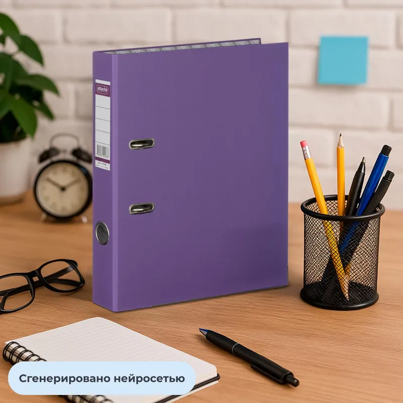 Папка-регистратор 50 мм фиолетовая бумвинил/бумага с защитным уголком - Image 12