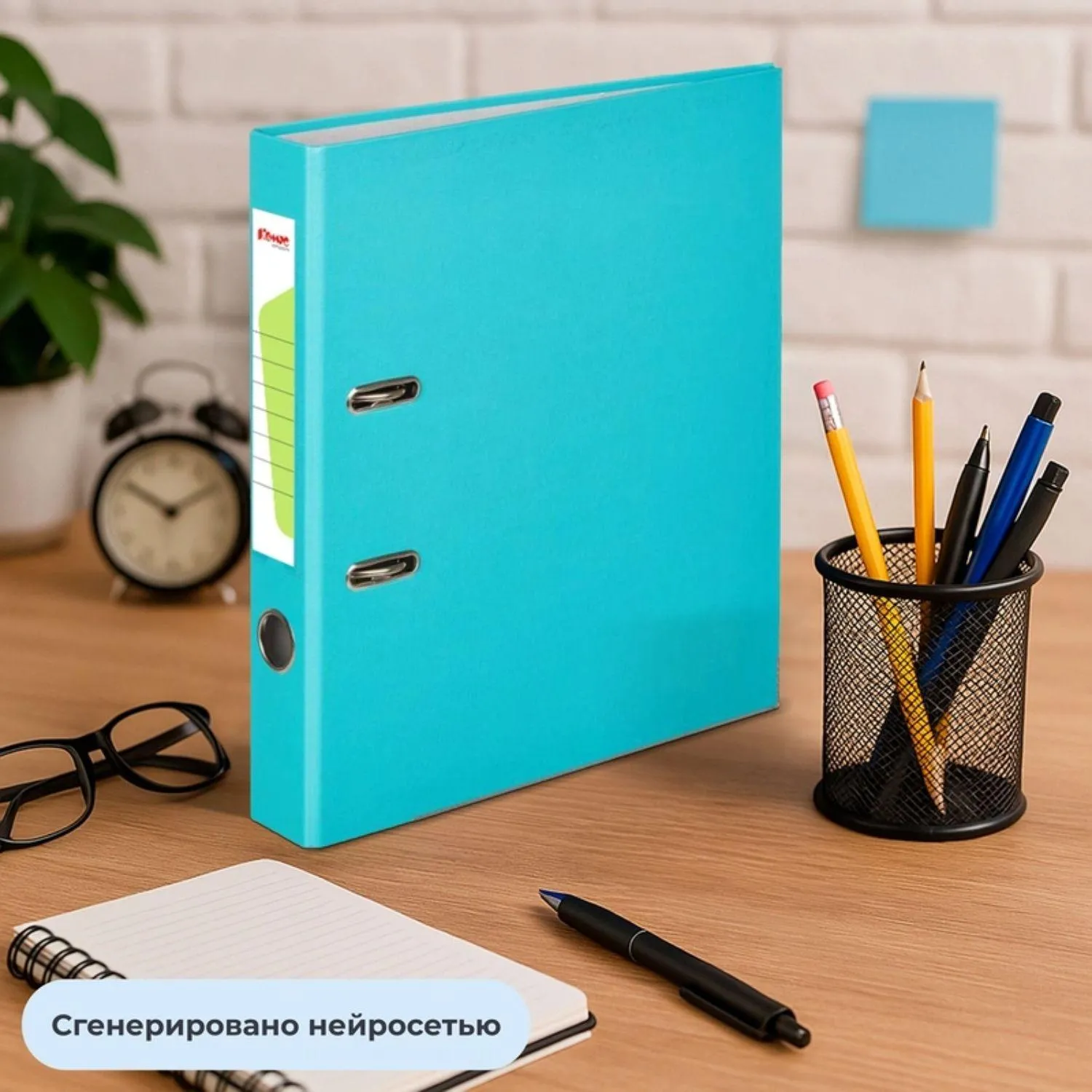 Папка-регистратор Экономи 50 мм бирюзовая бумвинил/бумага с защитным уголком - Image 11