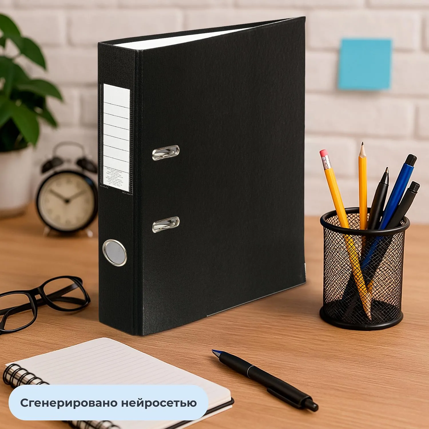 Папка-регистратор 50 мм чёрная ПВХ/бумага с защитным уголком - Image 9