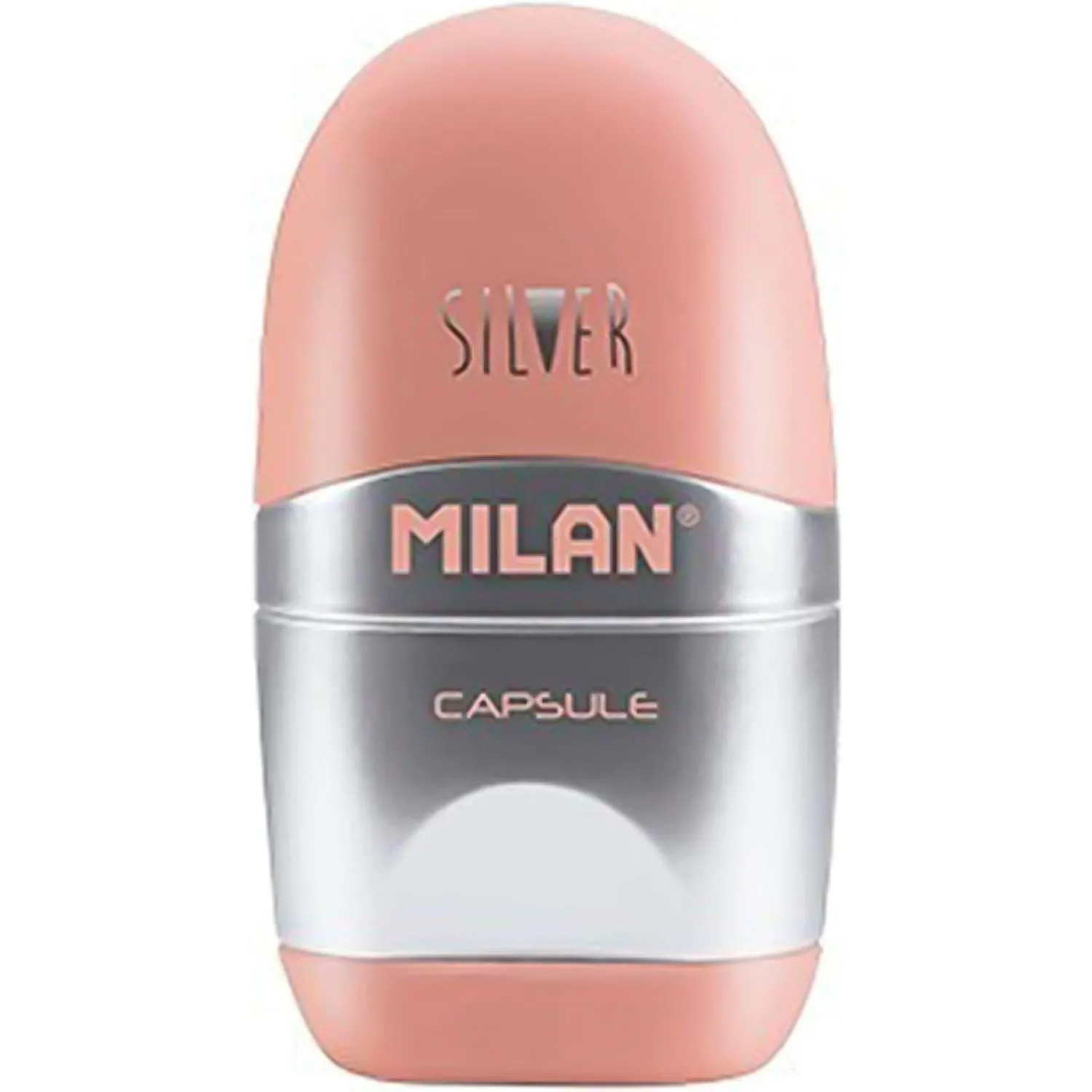 Набор точилка с ластиками Capsule Silver, 2 запасных резинки - Image 7