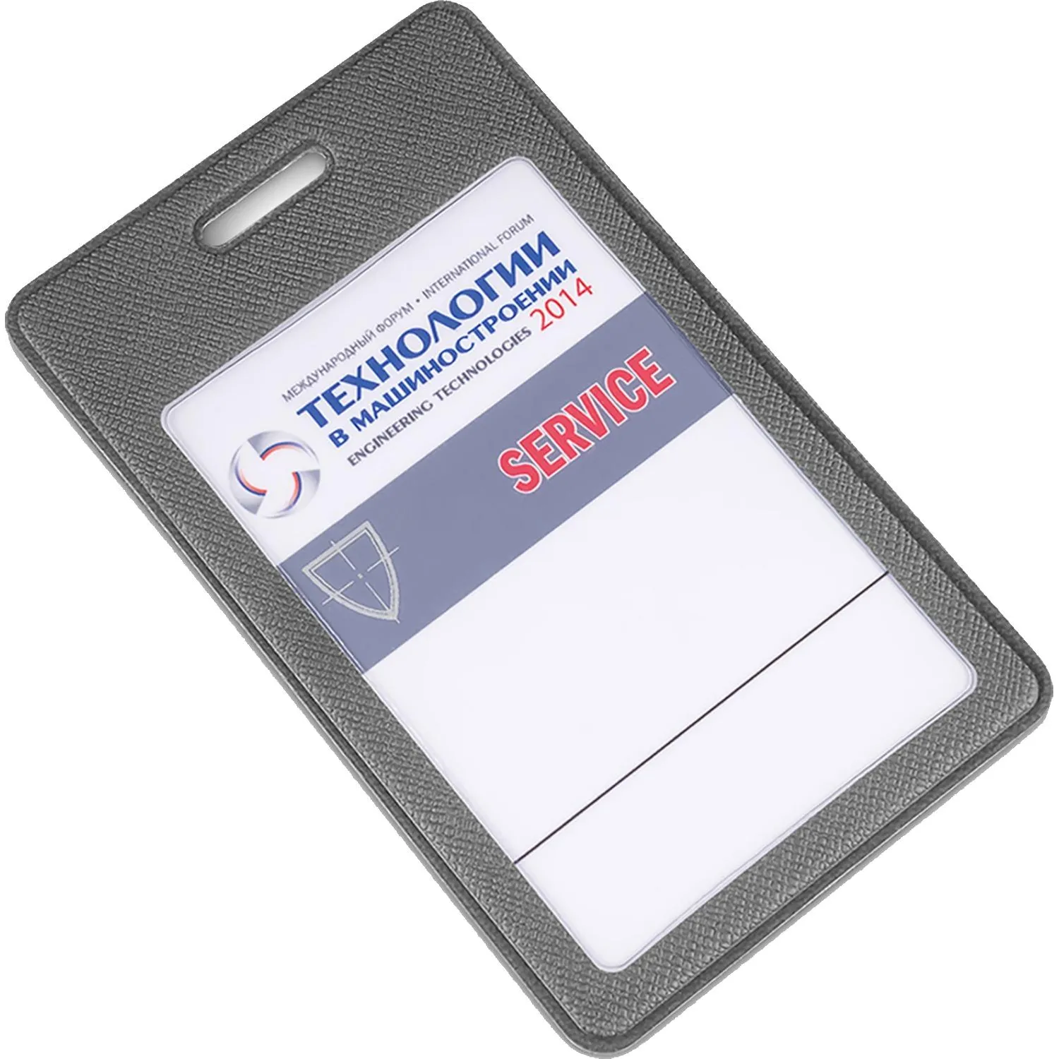 Бейдж вертикальный 103x63 мм серый (размер вкладыша 90x60 мм) - Image 3