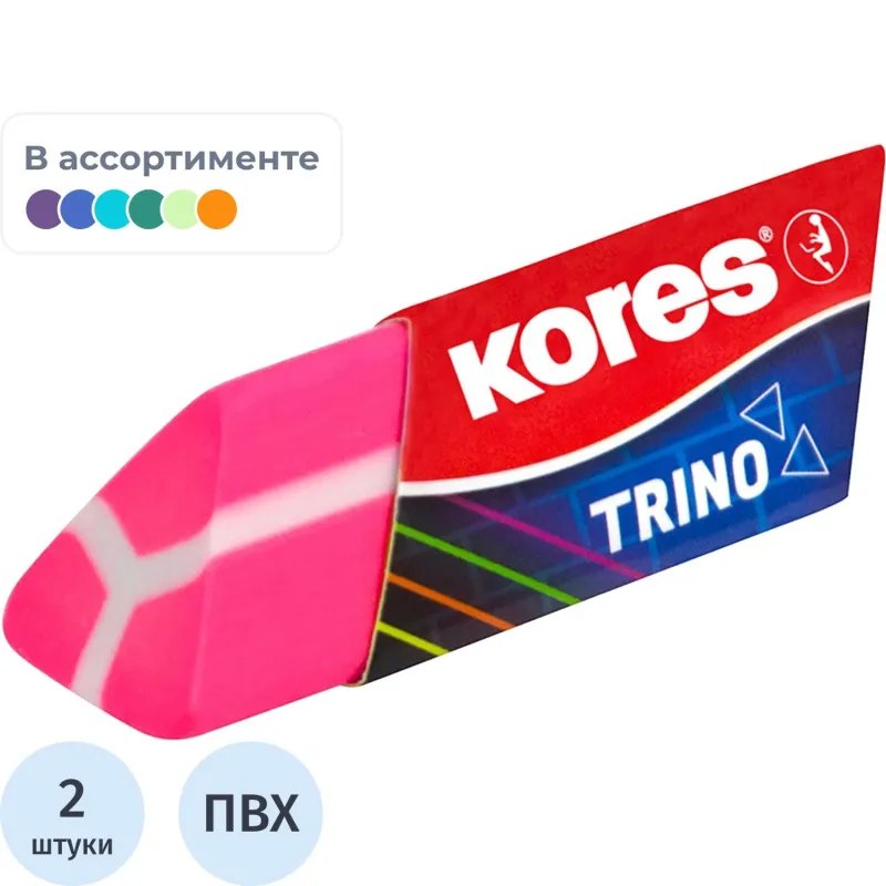 Ластик ПВХ Kores Trino (треугольный, оригинален) - Image 2