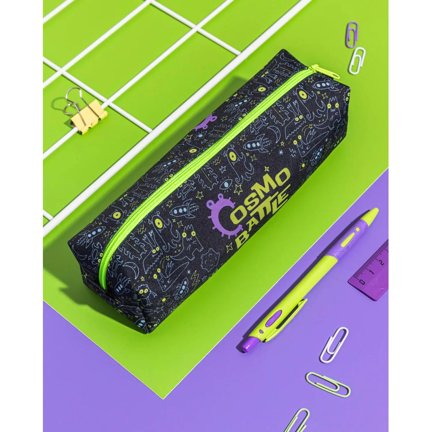 Пенал-косметичка односекционный Cosmo Battle черный - Image 6