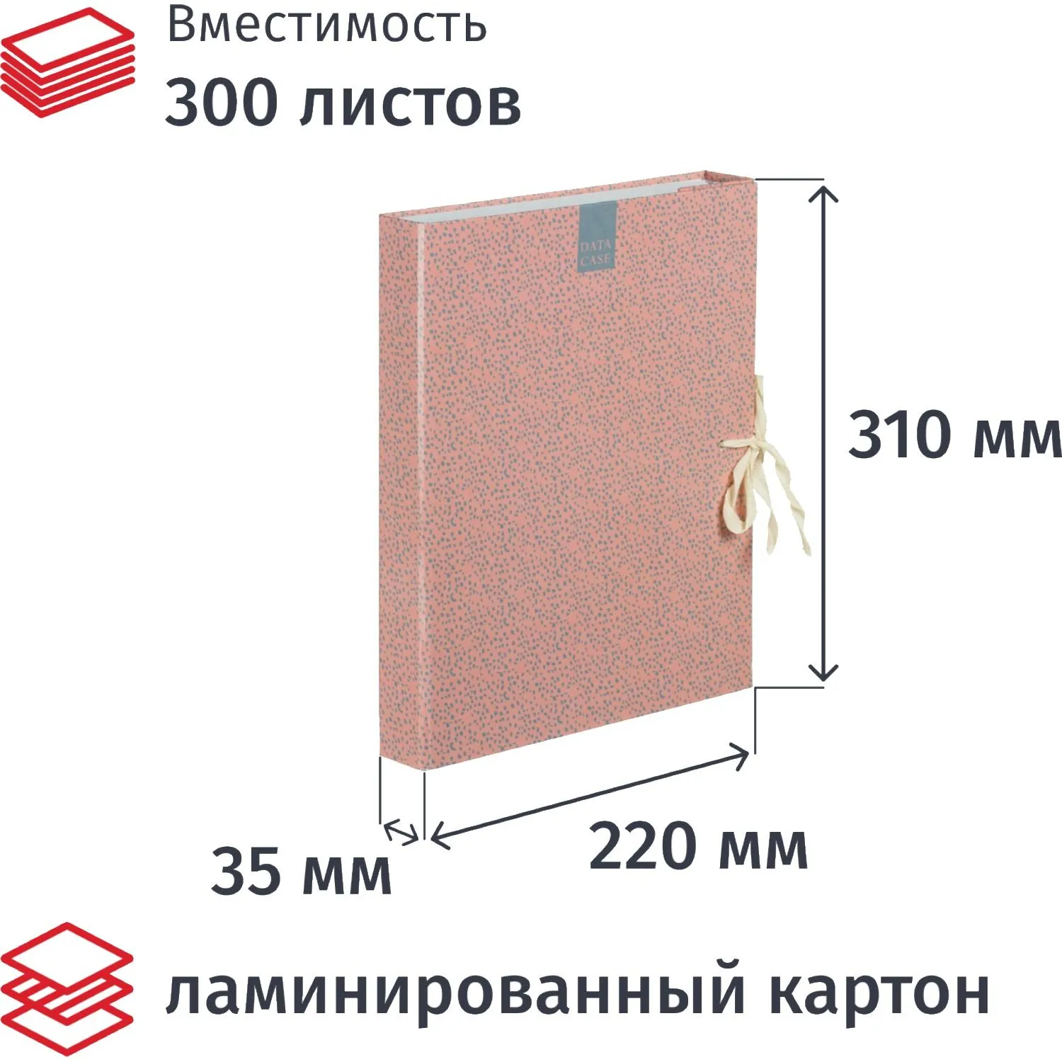 Папка архивная на 2-х завязках А4 30 мм картон до 300 листов
