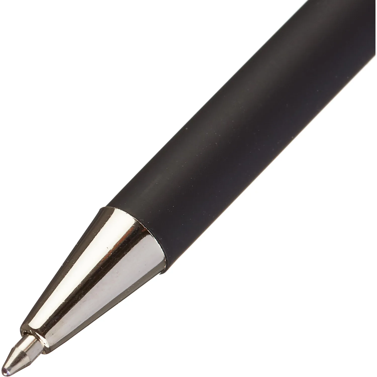 Шариковая ручка Attache Style прорезиненная черная круглая - Image 3