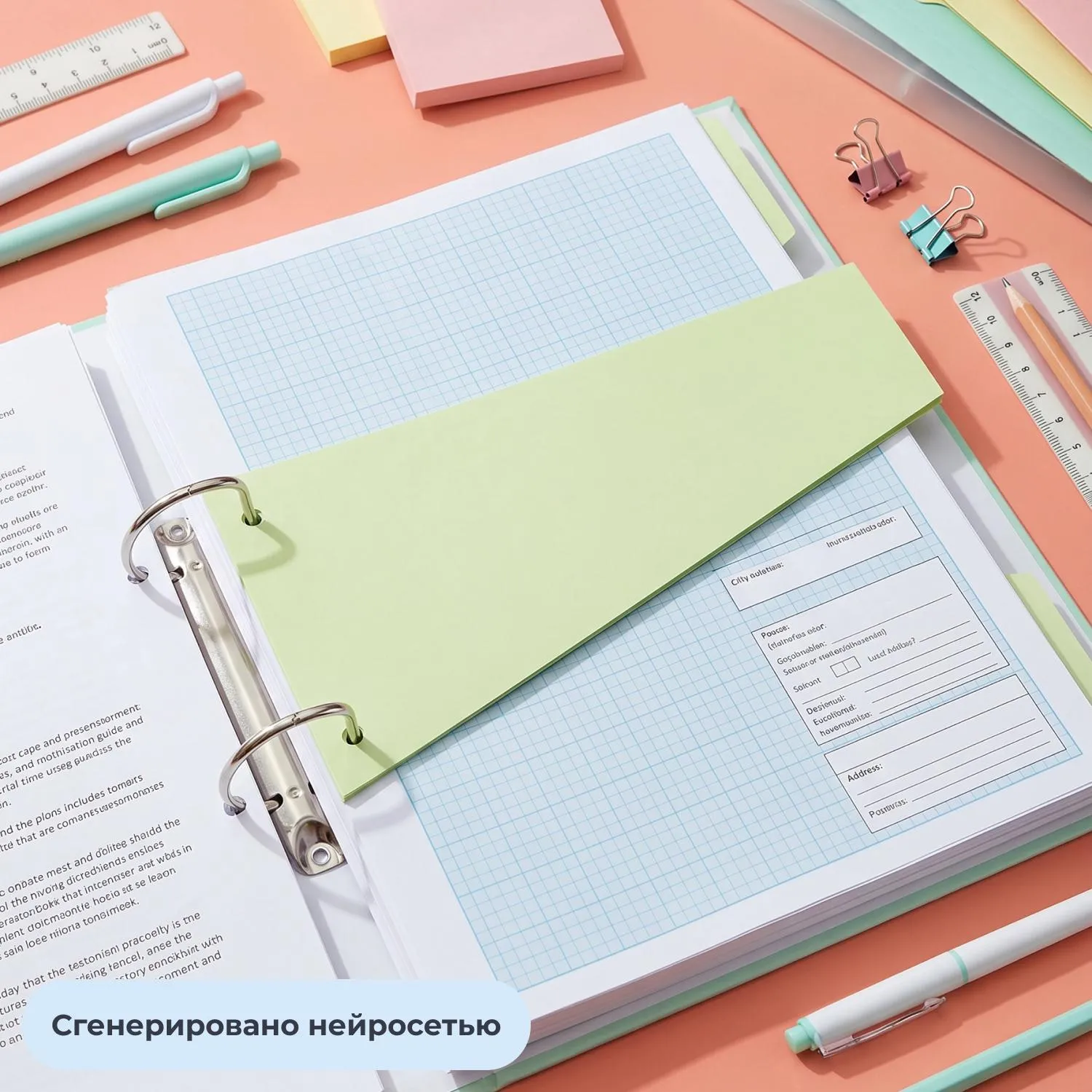Разделитель листов картонный 100 листов по цветам зелёный (230x120 мм) - Image 7