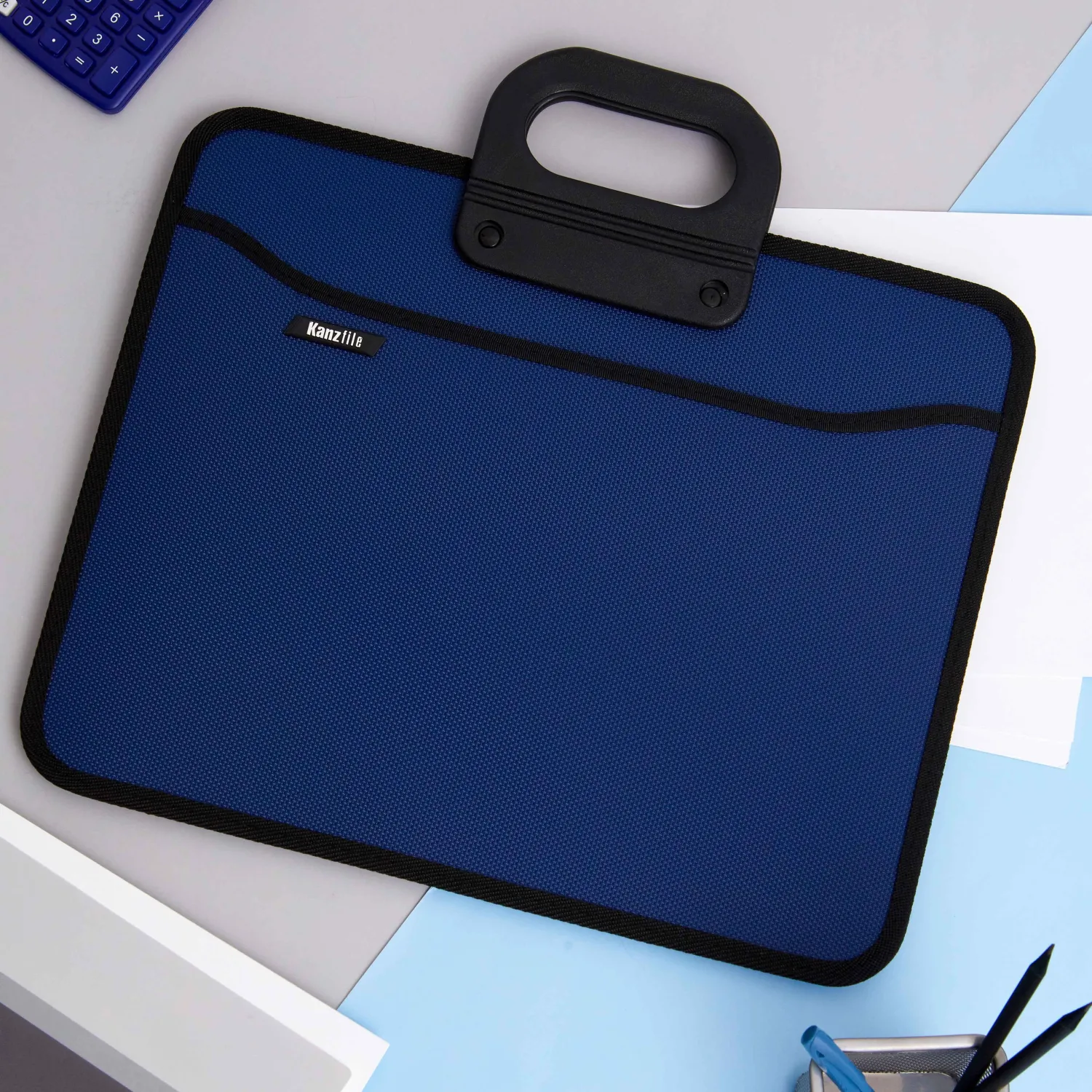Папка-портфель Attache А4+ 39x32x12 см синяя 4 отделения - Image 7