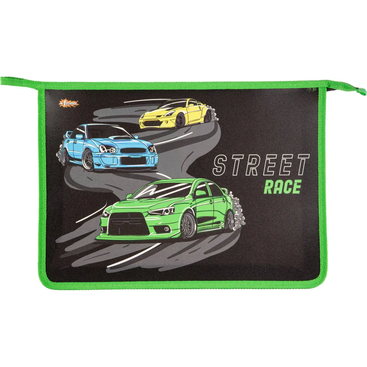 Папка для тетрадей Street race А4 полипропилен с 1 отделением на молнии