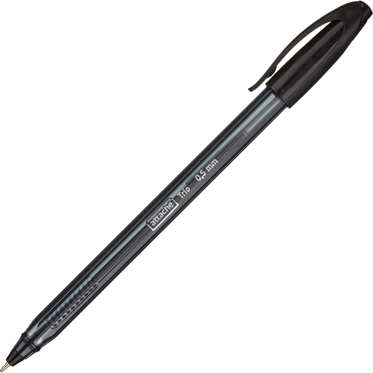Шариковая ручка Attache Glide Trio одноразовая, черная - Image 3