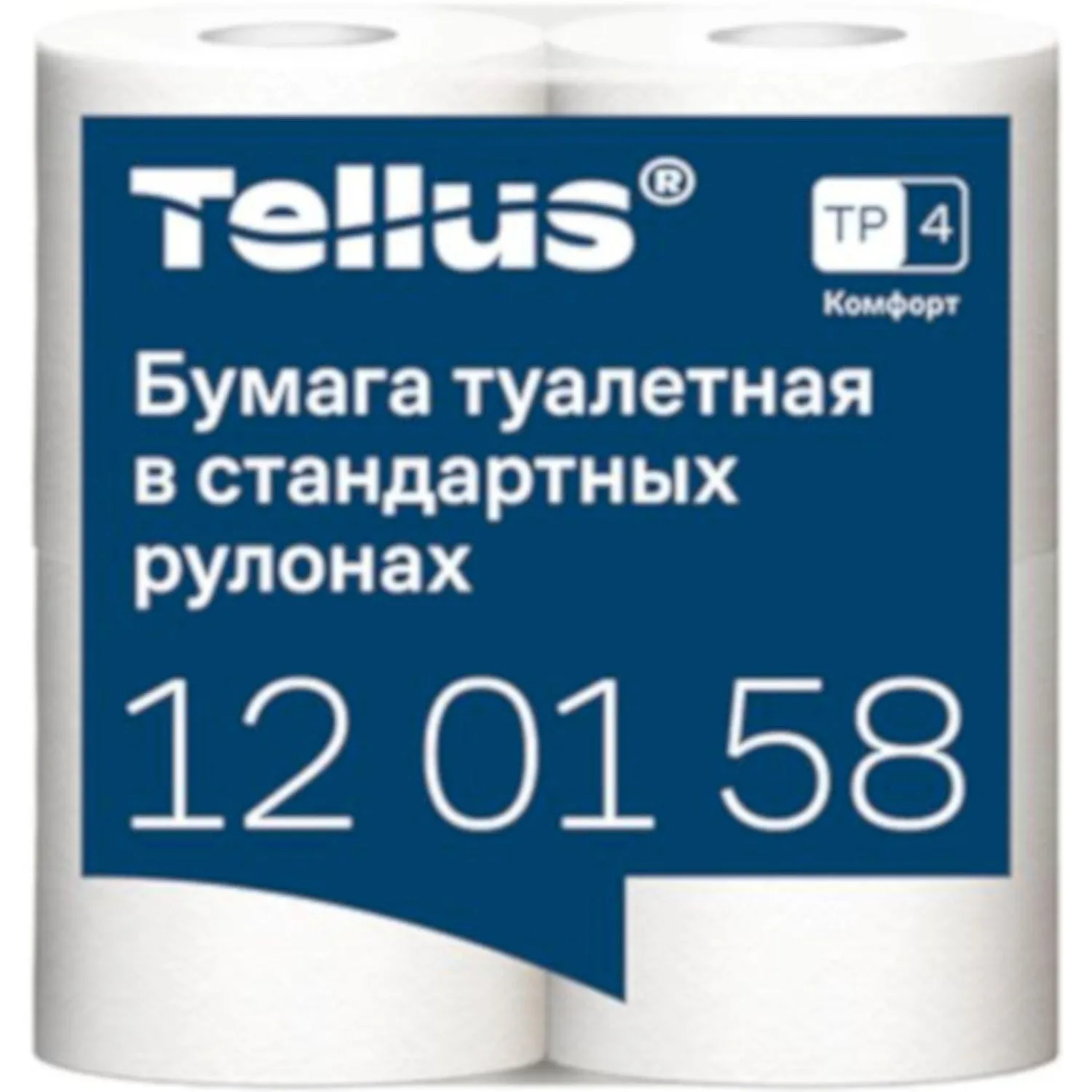 Бумага туалетная Tellus TР4 Комфорт 2-слойная белая (4 рулона в упаковке, 120158) - Image 4