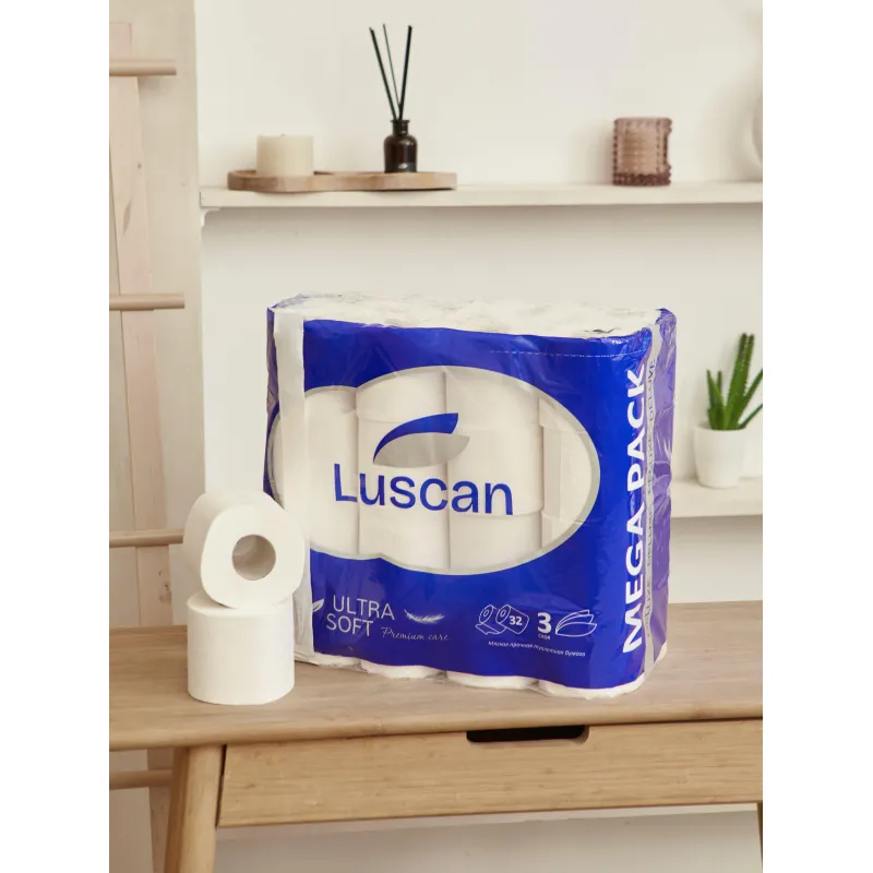 Бумага туалетная Luscan Deluxe Mega Pack 3-слойная белая (32 рулона в упаковке) - Image 4