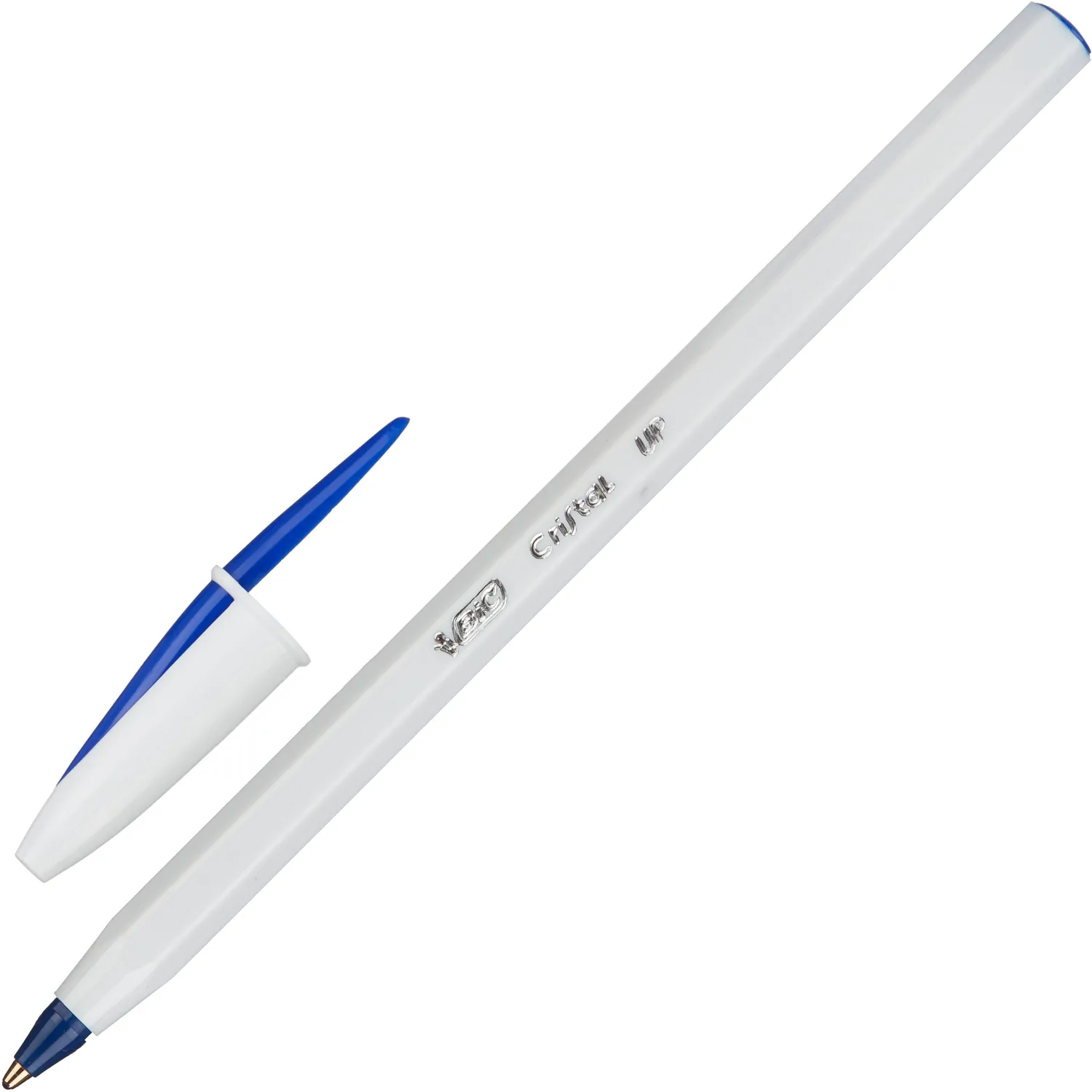 Ручка Bic Cristal Up белая блестящая корпус-колпачок белый