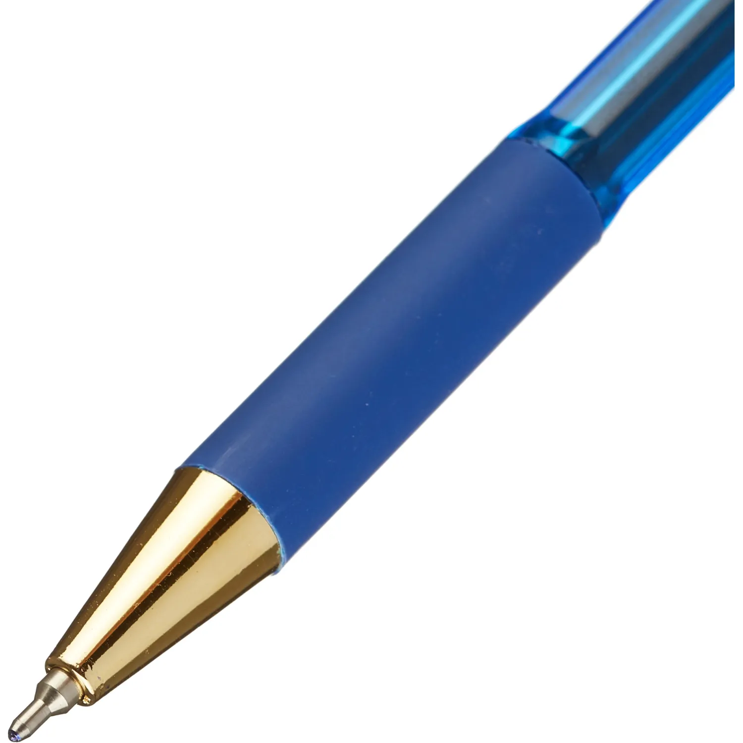 Шариковая ручка Attache Goldy 0,3 мм прозрачный корпус золотой наконечник - Image 4