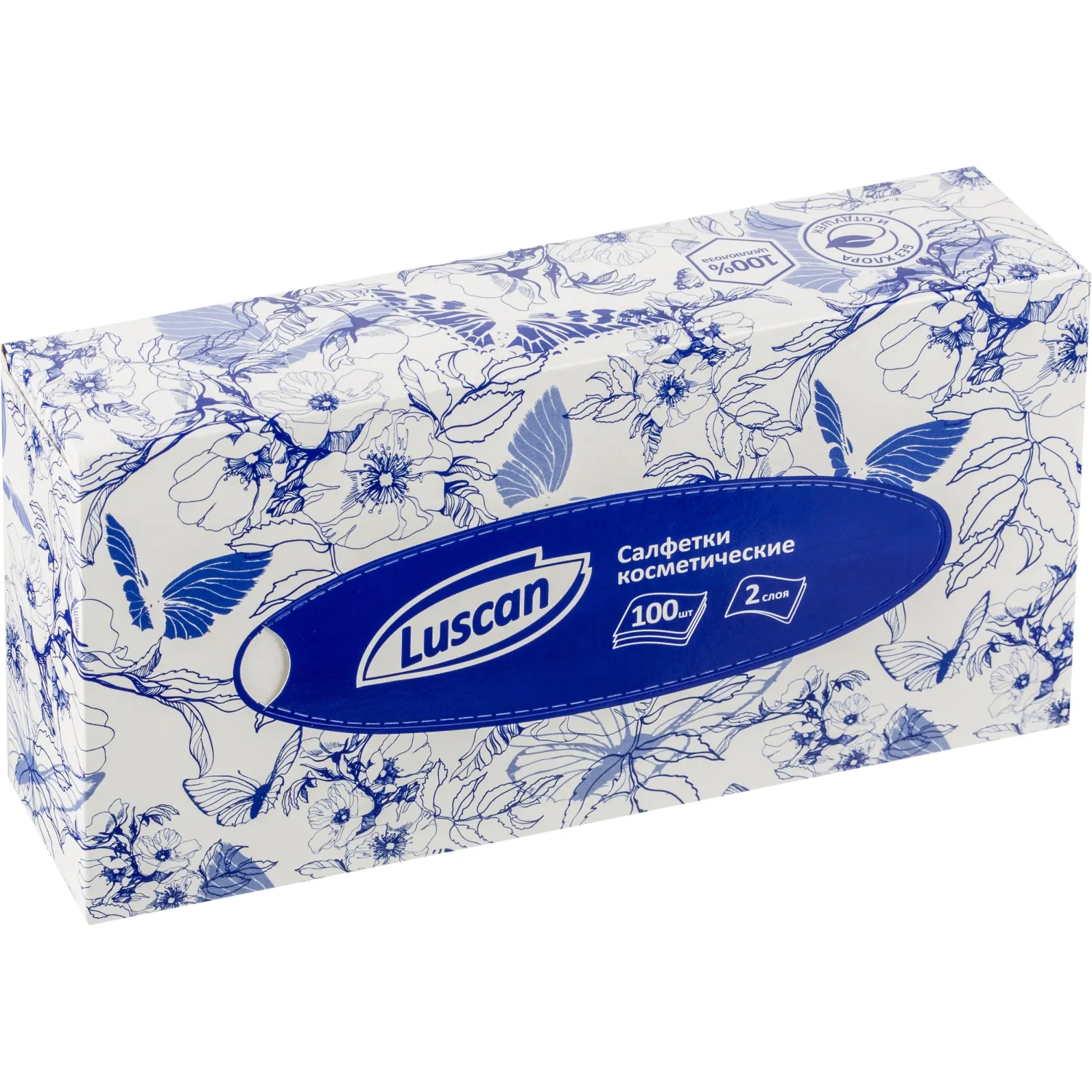 Салфетки косметические Luscan 2-слойные (100 штук в упаковке) - Image 6