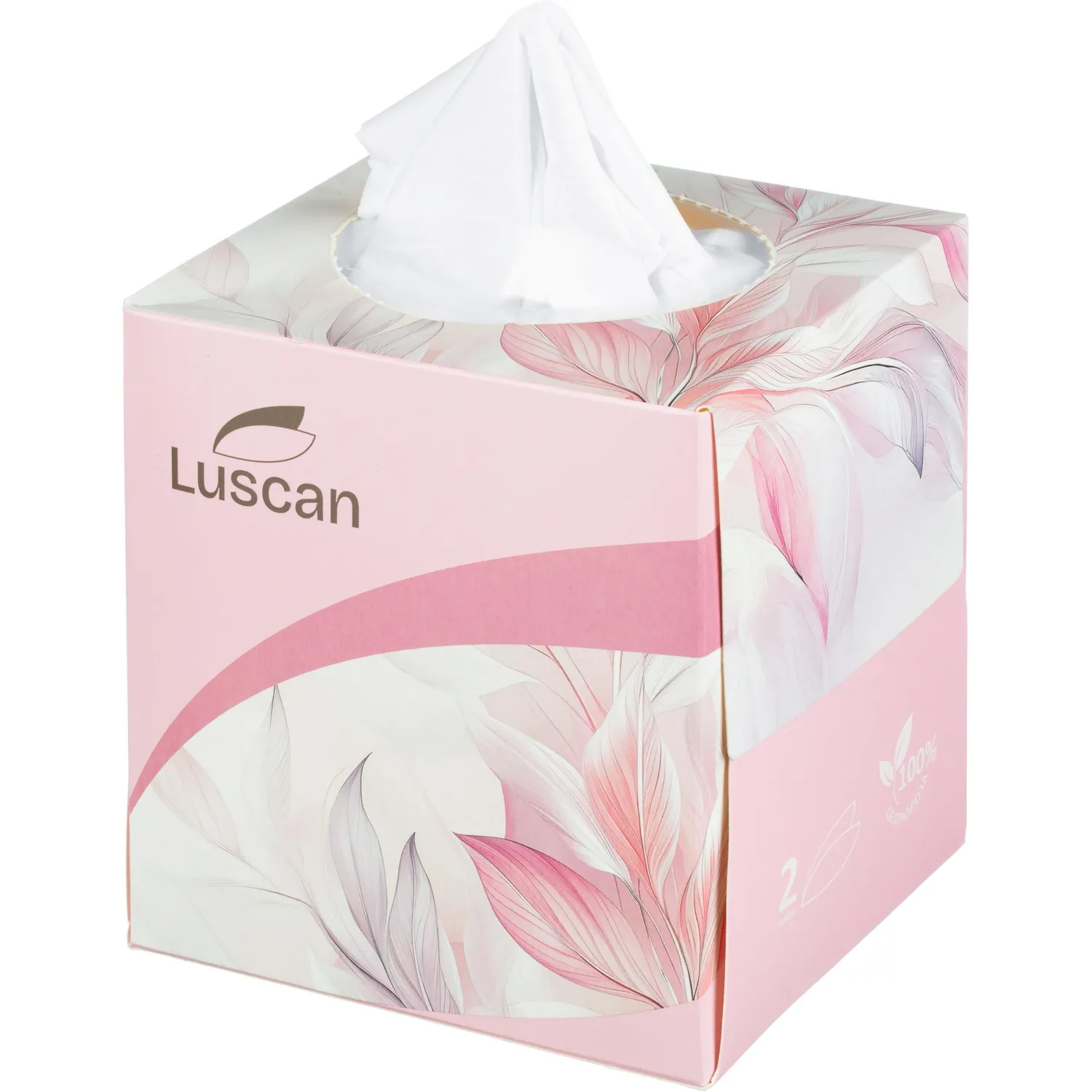 Салфетки косметические Luscan 2-слойные (90 штук в упаковке) - Image 3