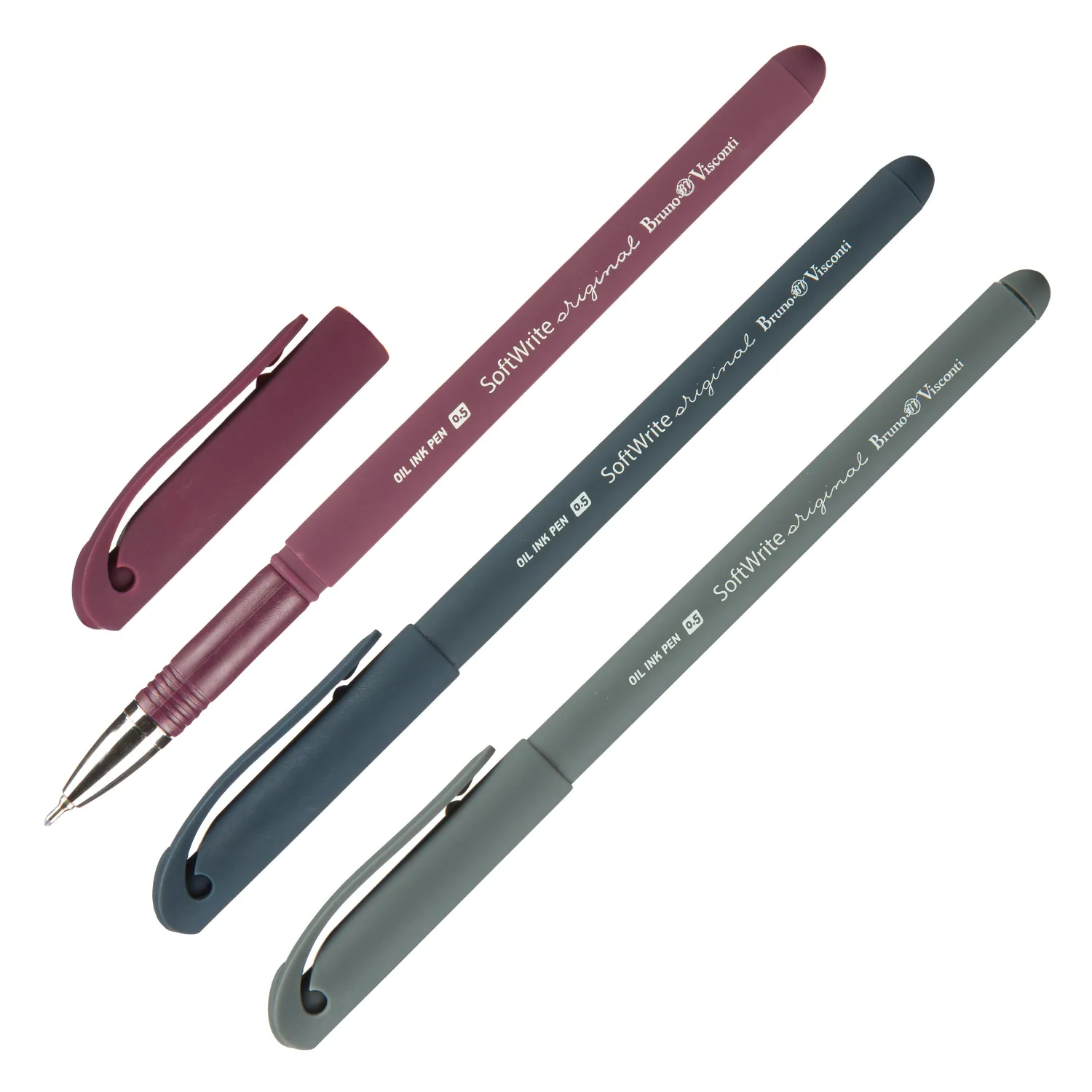 Ручка шариковая Bruno Visconti SoftWrite Original узел Premec 0.5 мм, чернила Dokumental, покрытие silk-touch - Image 2