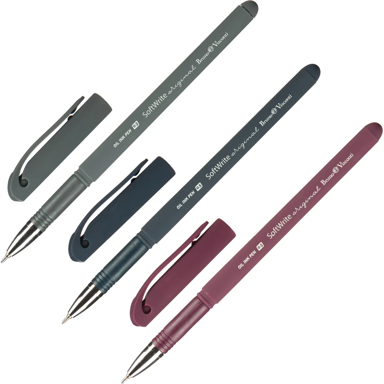 Ручка шариковая Bruno Visconti SoftWrite Original узел Premec 0.5 мм, чернила Dokumental, покрытие silk-touch - Image 13