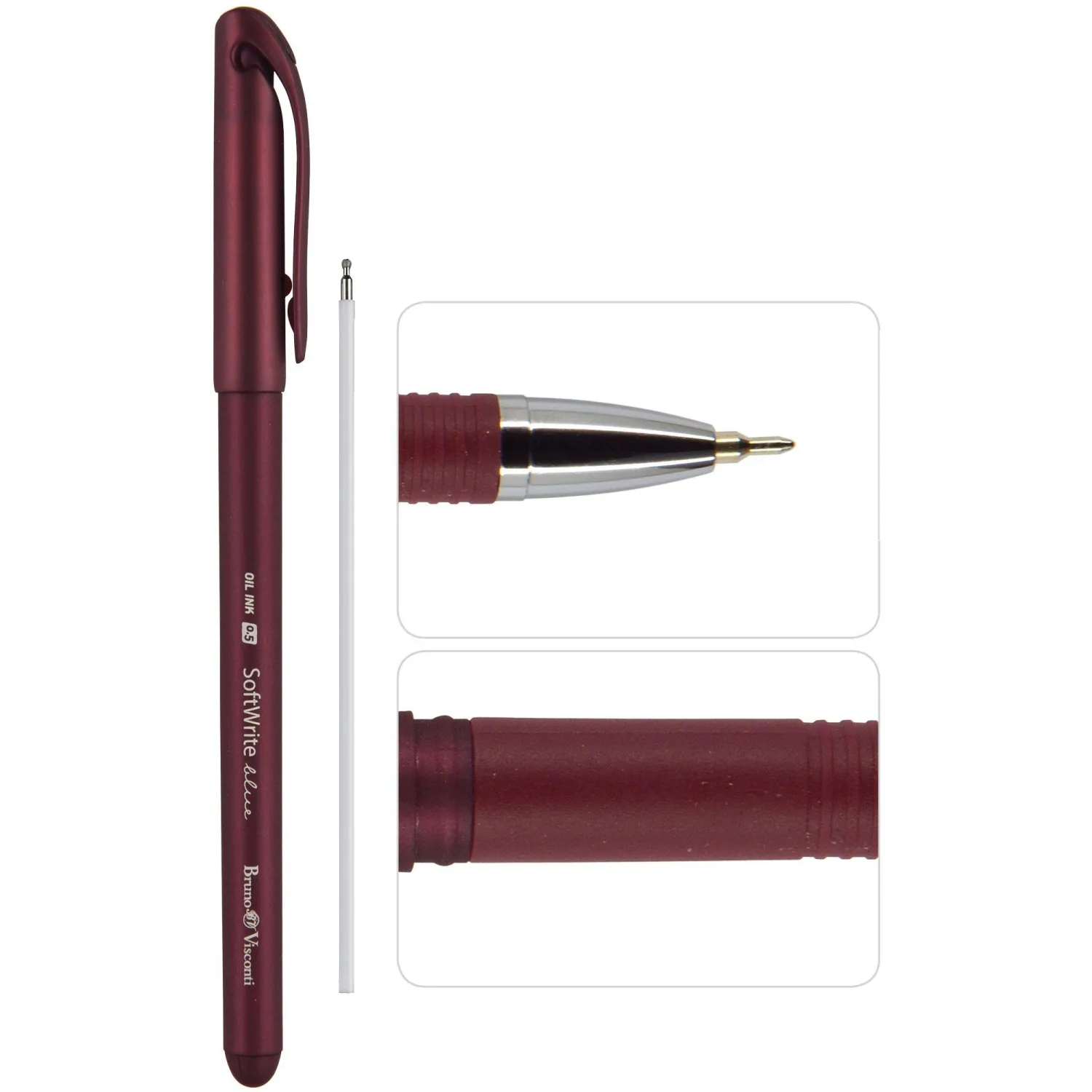 Ручка шариковая Bruno Visconti SoftWrite Original узел Premec 0.5 мм, чернила Dokumental, покрытие silk-touch - Image 15
