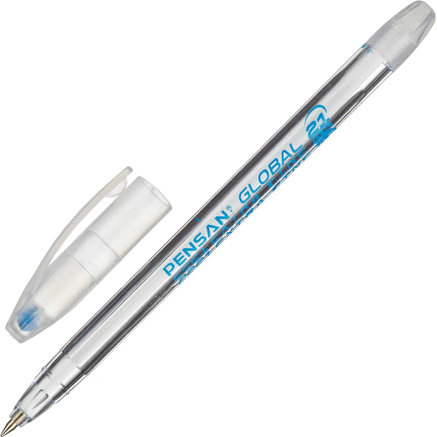 Ручка шариковая со сменным стержнем Прозрачная 0.5 мм, чернила Low Viscosity Ink