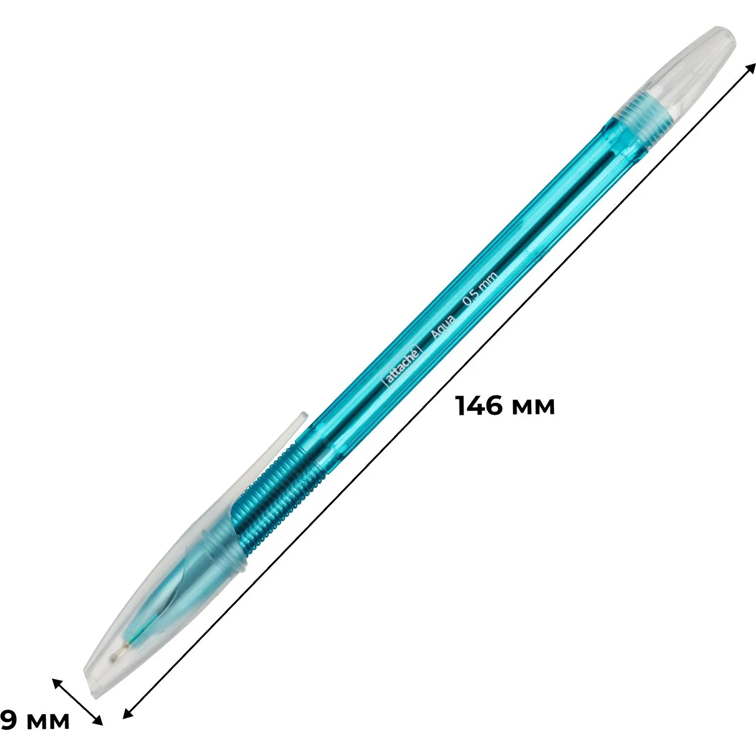 шариковая ручка Attache Aqua синий 0.5 мм, набор 12 шт., масляные чернила - Image 6