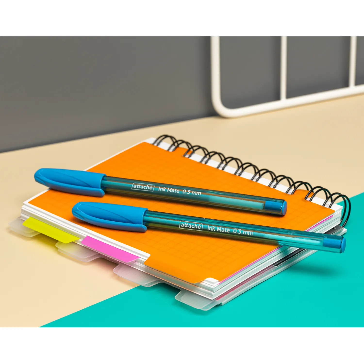 Шариковая ручка Attache Ink Mate 0.3 мм, синий цвет, масляные чернила, эргономика - Image 6