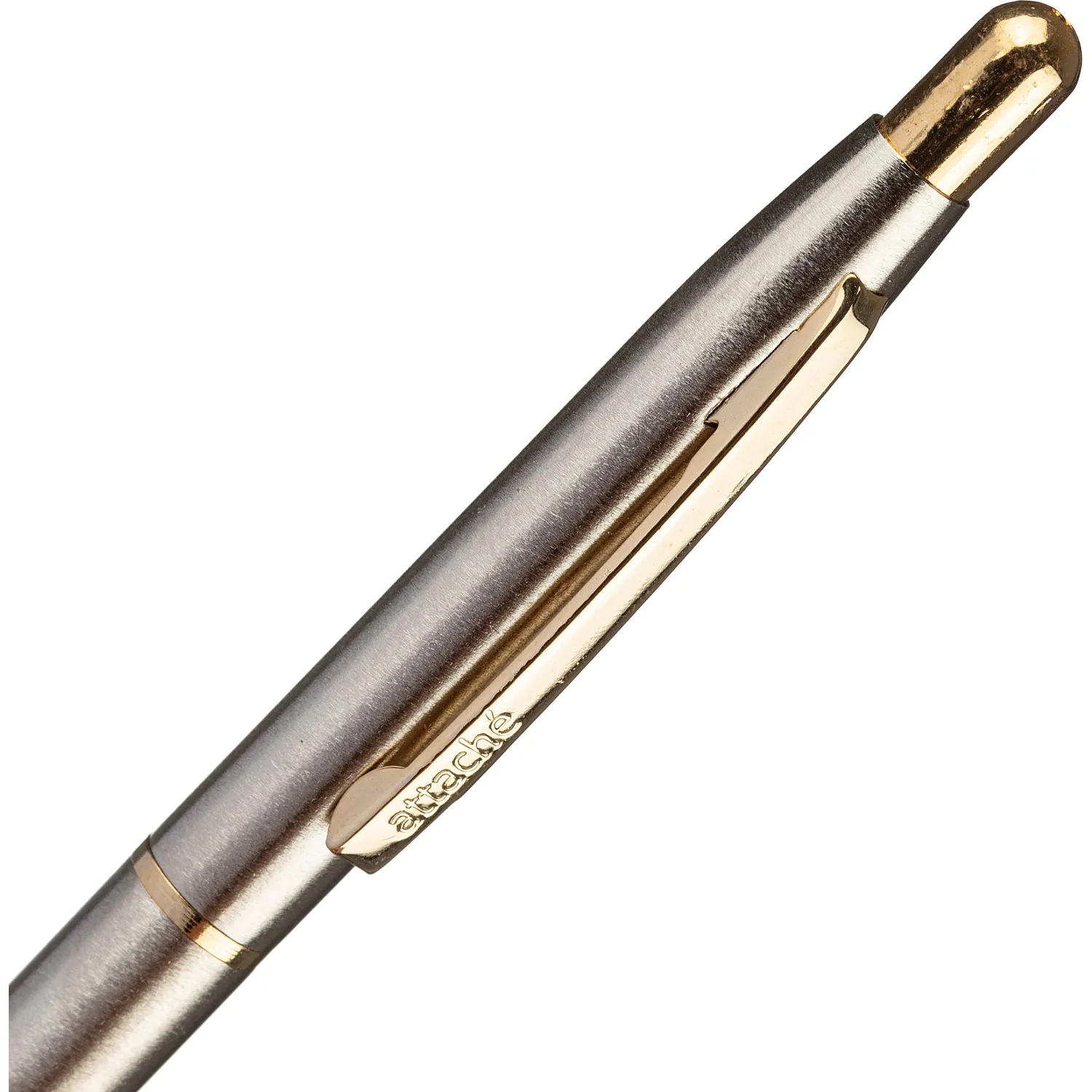 Ручка автоматическая Attache 4007CN серая хром, узел 0.7 мм, латунь, клипс - Image 4